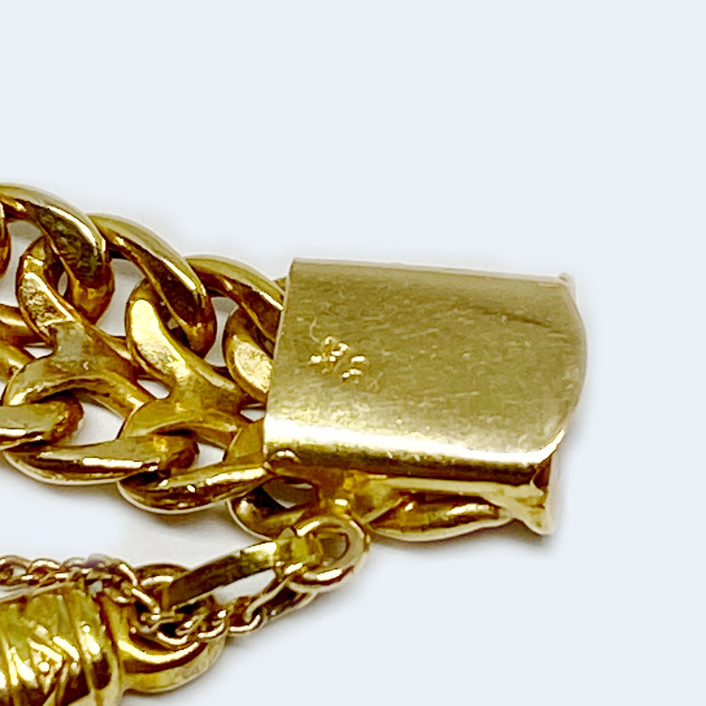 Vintage 18k Gold Figa Charm Bracelet, 18 ct Gold Braided Bracelet