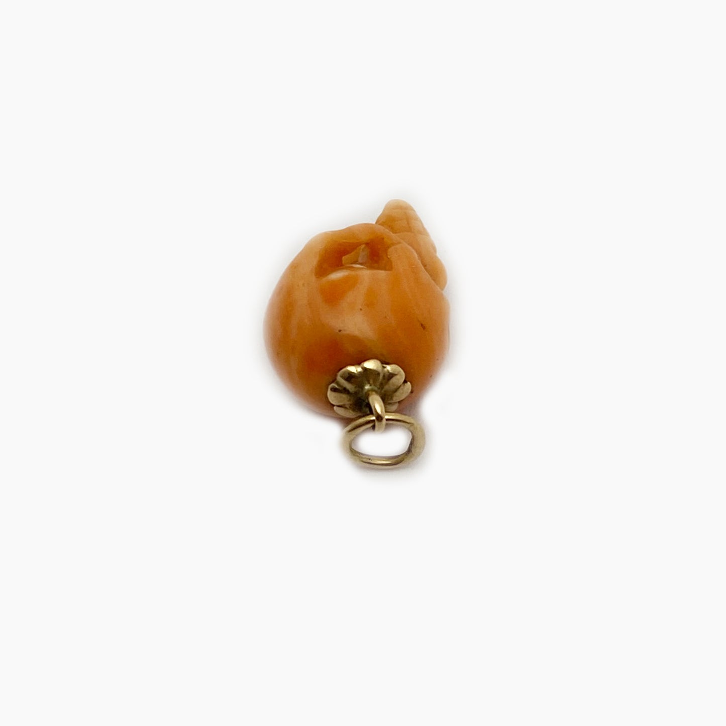 Antique Victorian 10k Gold Coral Skull Pendant
