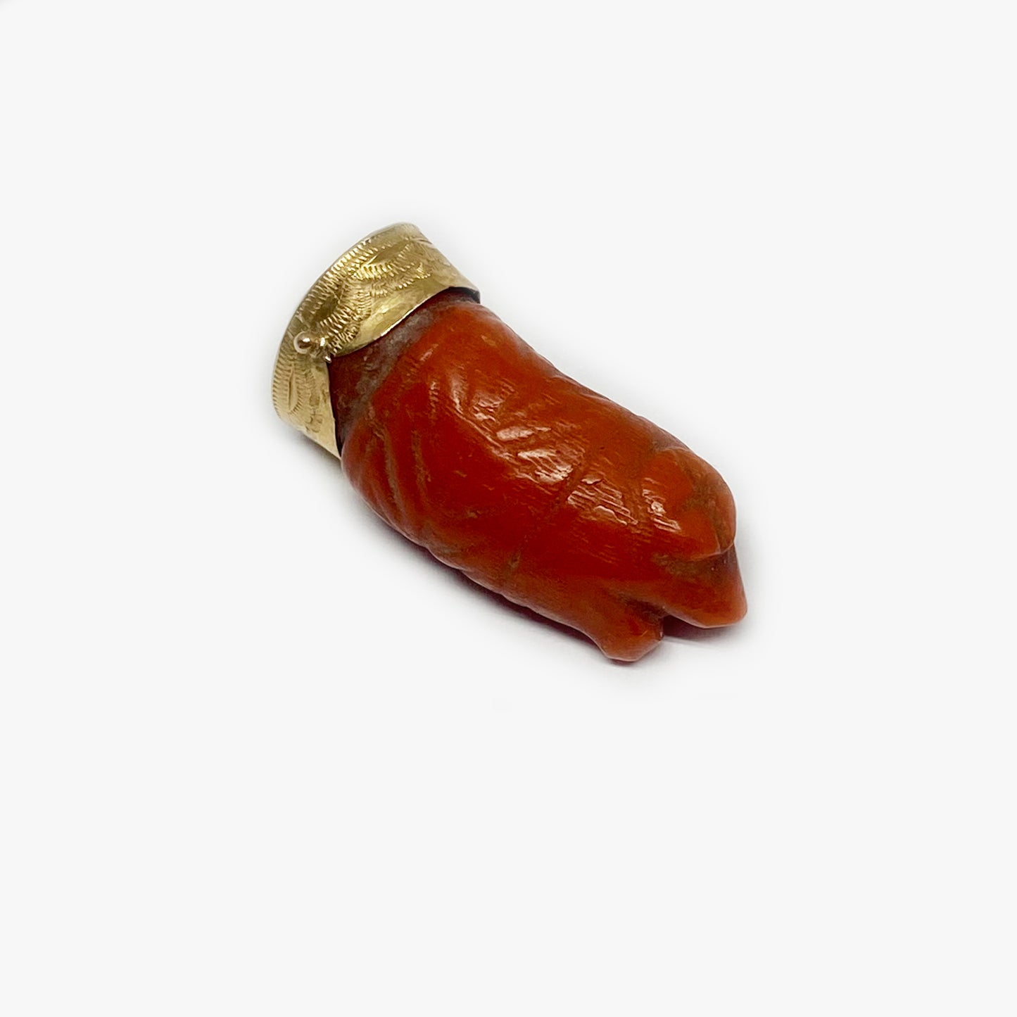 Antique 14k Gold Coral Mythological Head