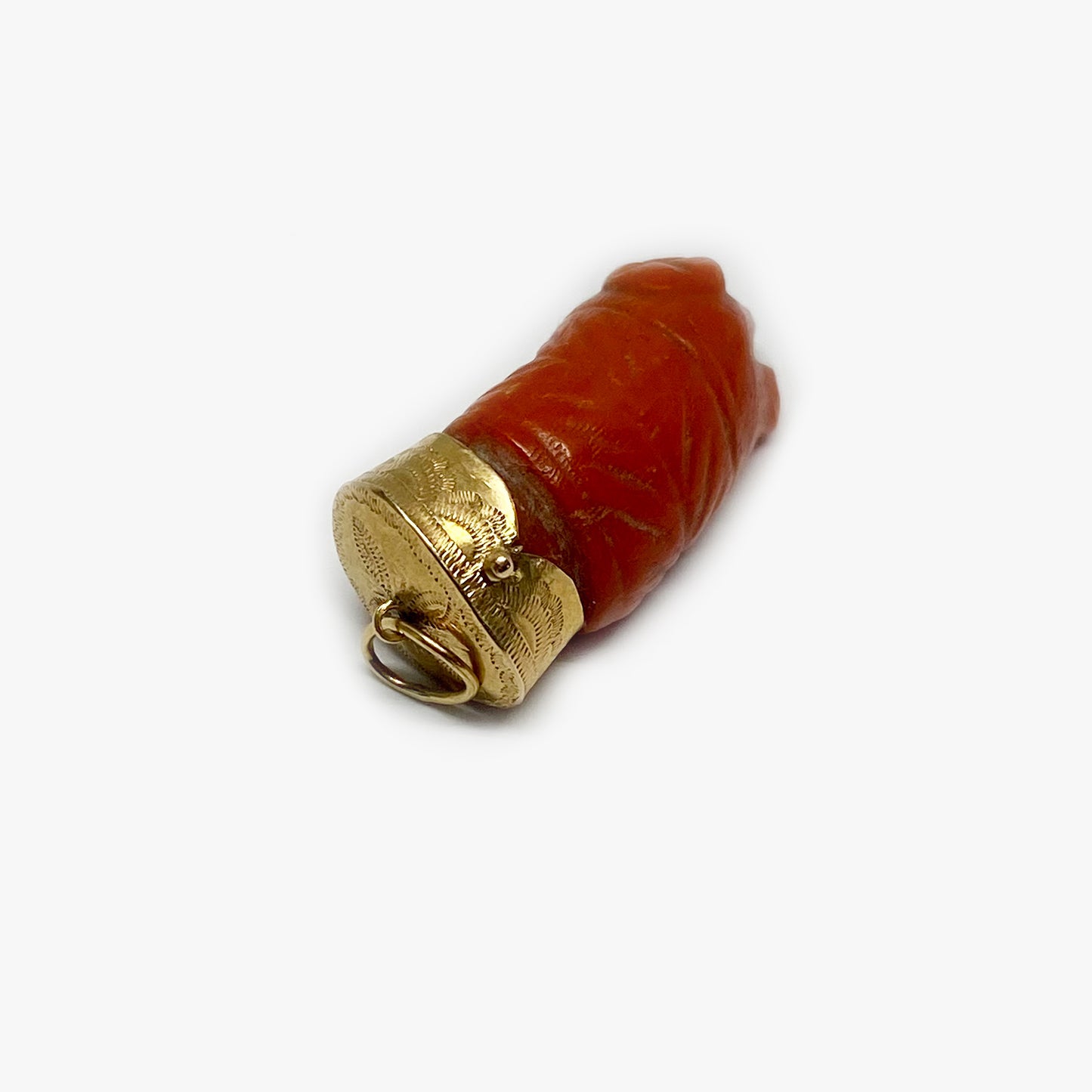 Antique 14k Gold Coral Mythological Head
