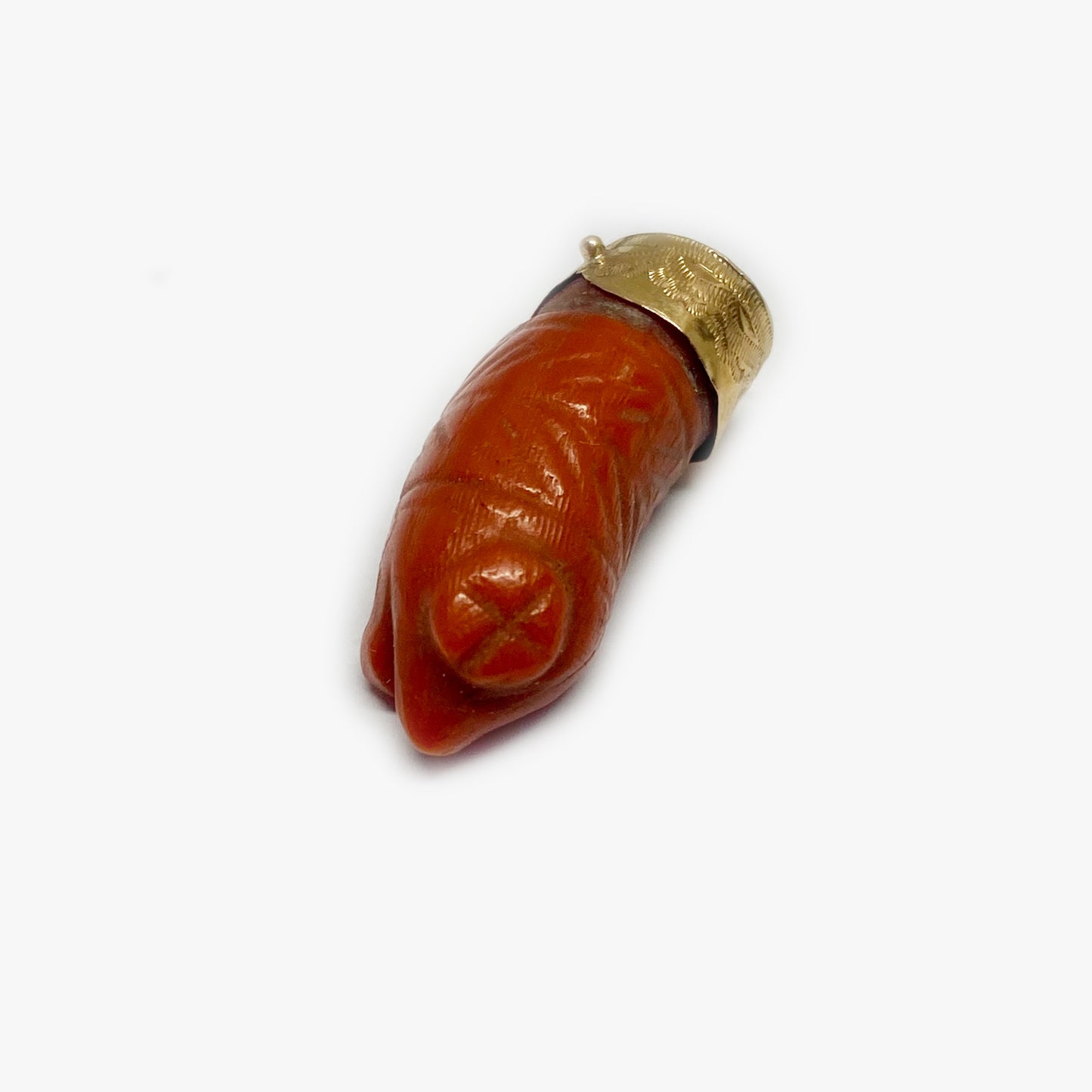 Antique 14k Gold Coral Mythological Head