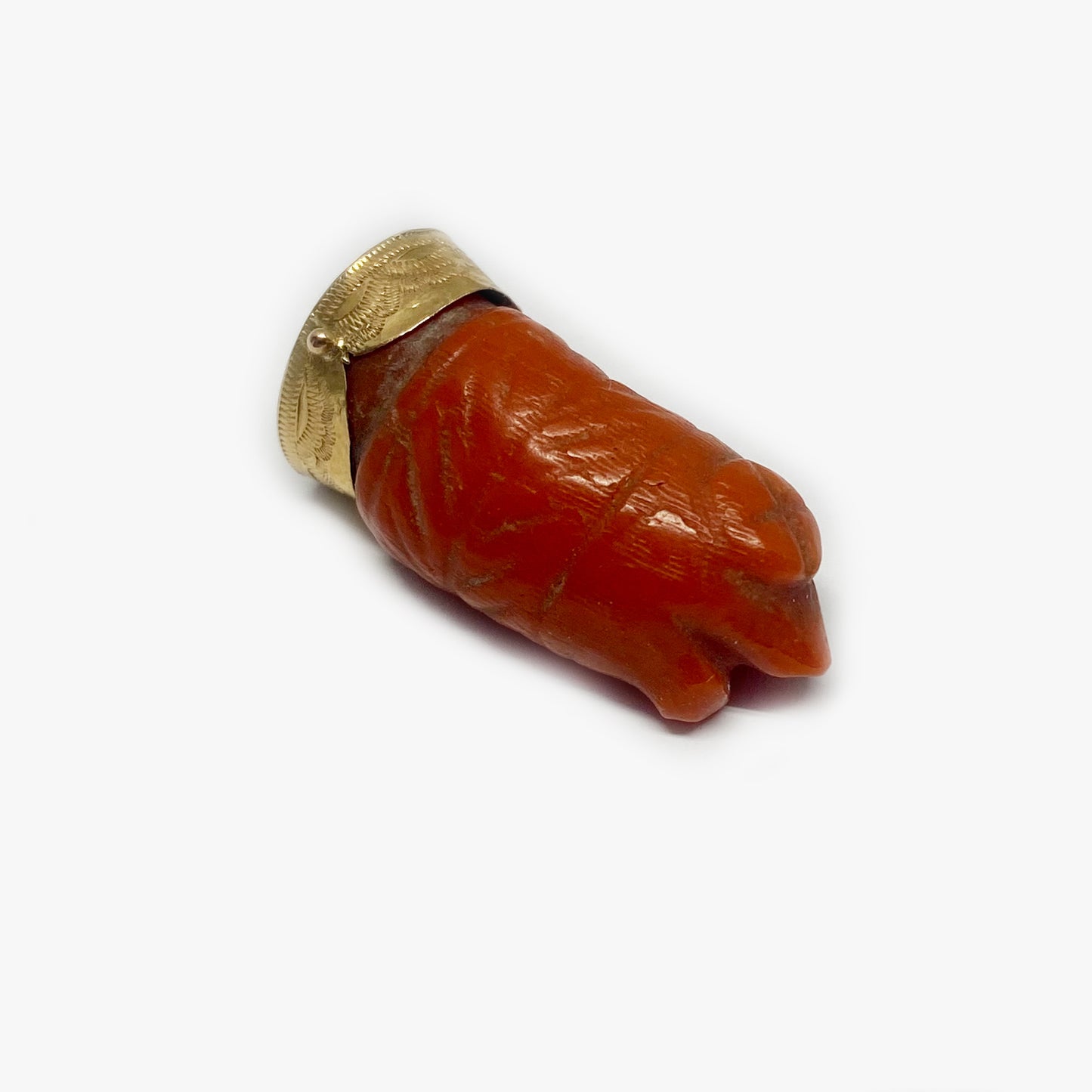 Antique 14k Gold Coral Mythological Head