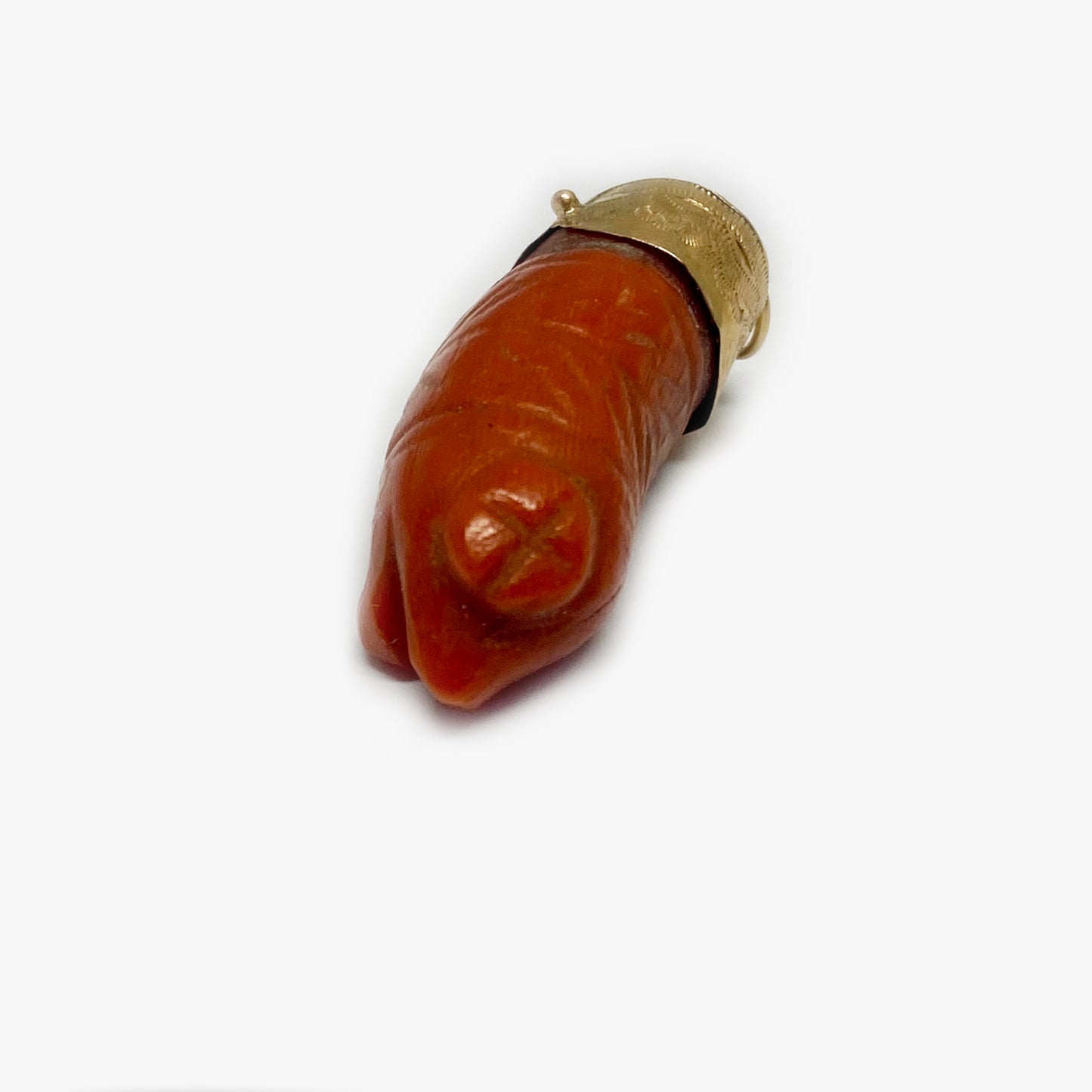 Antique 14k Gold Coral Mythological Head