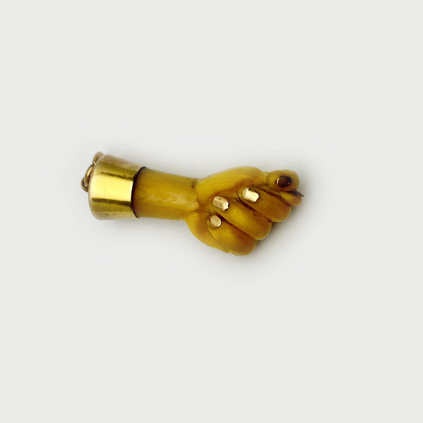 Antique 14K Gold Figa, Mid Century Bakelite Fist, Hand Pendant, 11950s Figa, Amulet, Charm, Figa Charm, Talisman, Evil Eye, Mano Figa