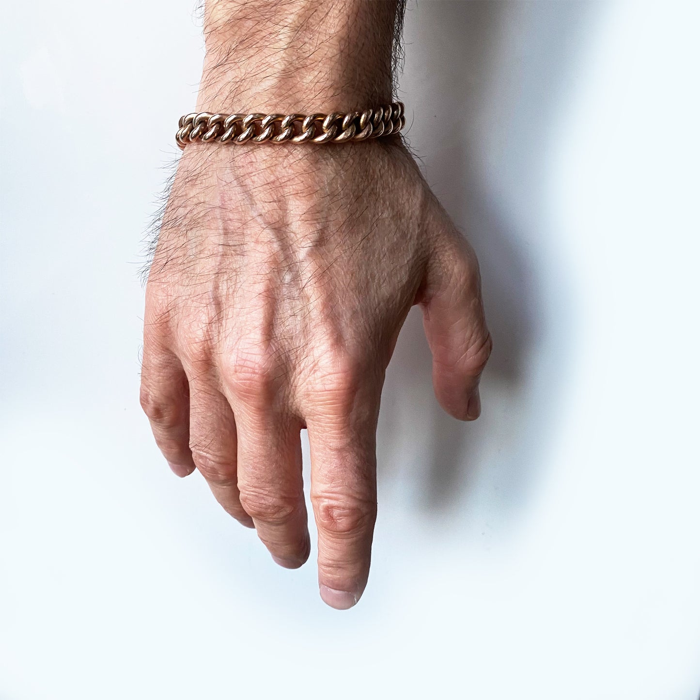 Antique 9k Rose Gold Curb Link Bracelet, 16 grams, 9 ct Gold Chain Bracelet