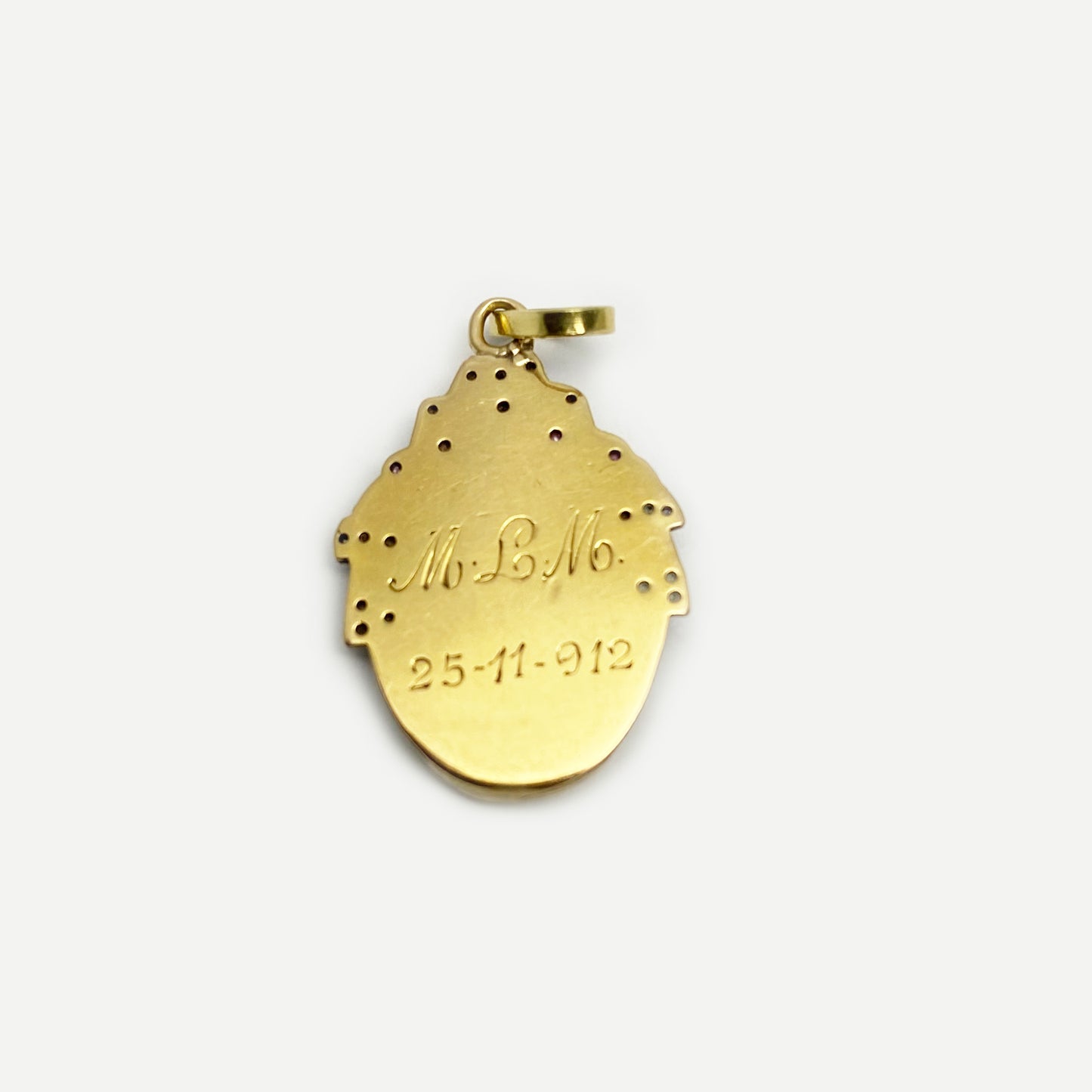 Antique 18k Gold Religious Medal, Art Nouveau, Our Lady Medal Pendant, 18 ct Gold, Portuguese Religious Medal, Catholic, Christian