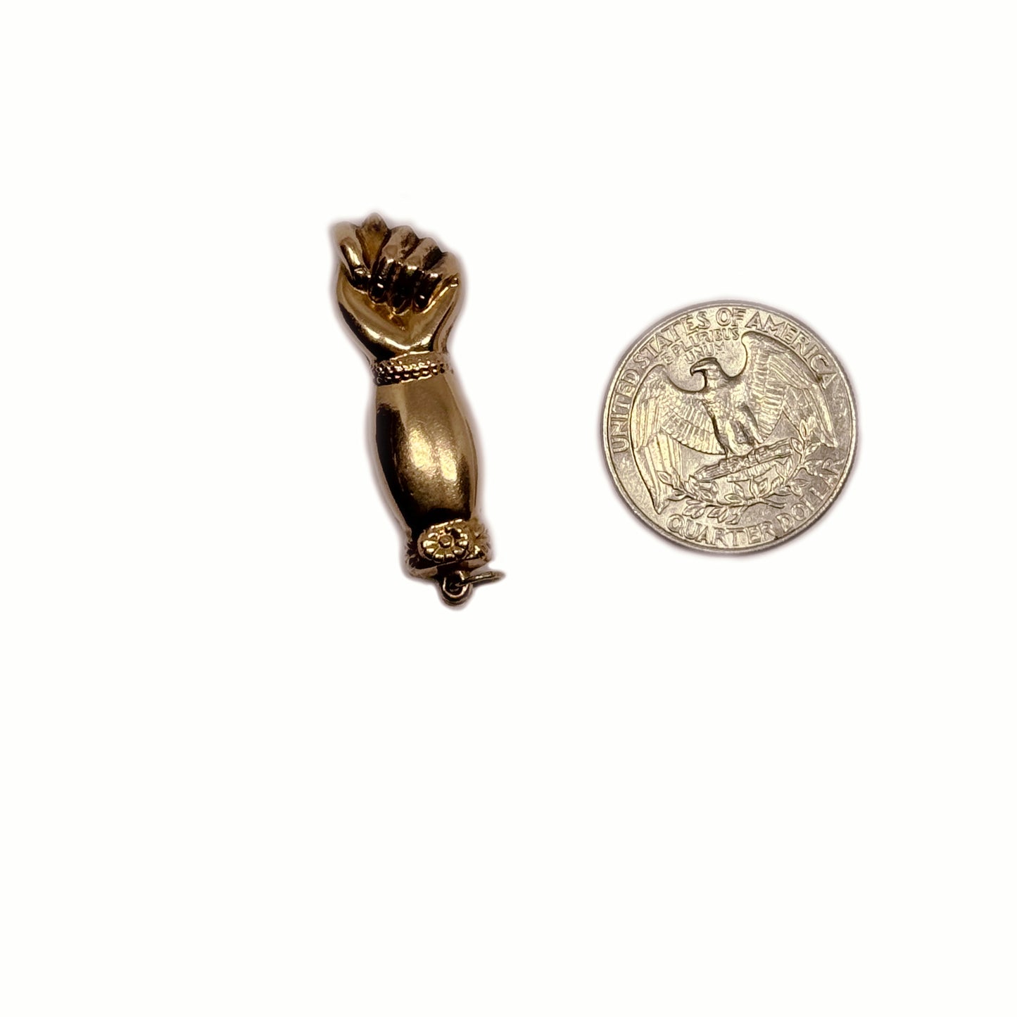 Antique 14k Gold Puffed Figa, 14 ct Mano Fico, Lucky Amulet, Solid Figa Fist, Figa Charm, Good Luck Pendant, Victorian, Evil Eye, Talisman