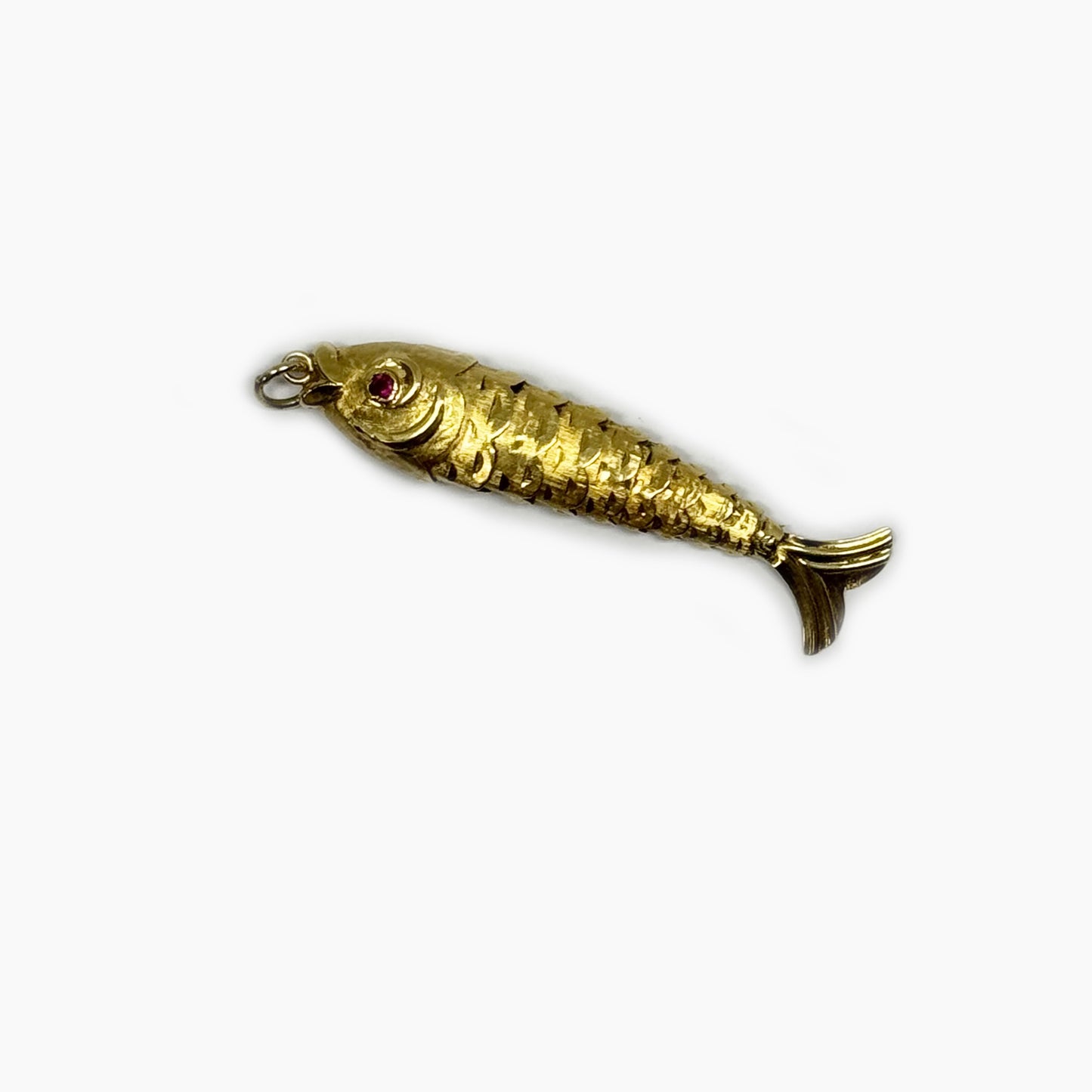 Vintage 18K Gold Fish, Articulated Gold Fish Pendant, Antique Charm, Flexible Fish Pendant, 18ct Gold Fish, Marine Pendant, Animal Jewelry