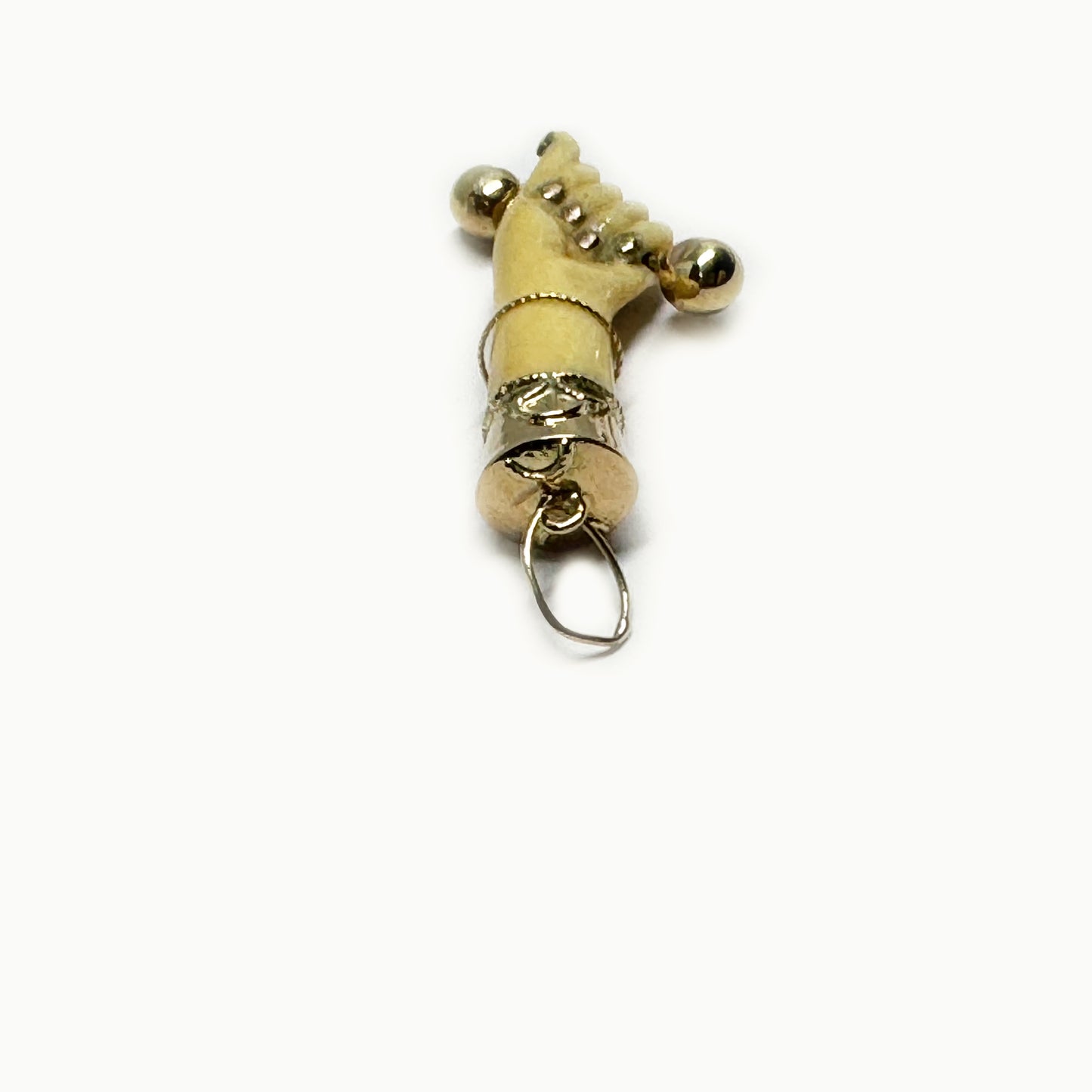 Vintage 18K Gold Fist, Resin, 1940s Hand Pendant, Amulet, Bakelite Mano Fico, Fist Pendant, Evil Eye, Figa Charm, Lucky Charm, Mano Figa