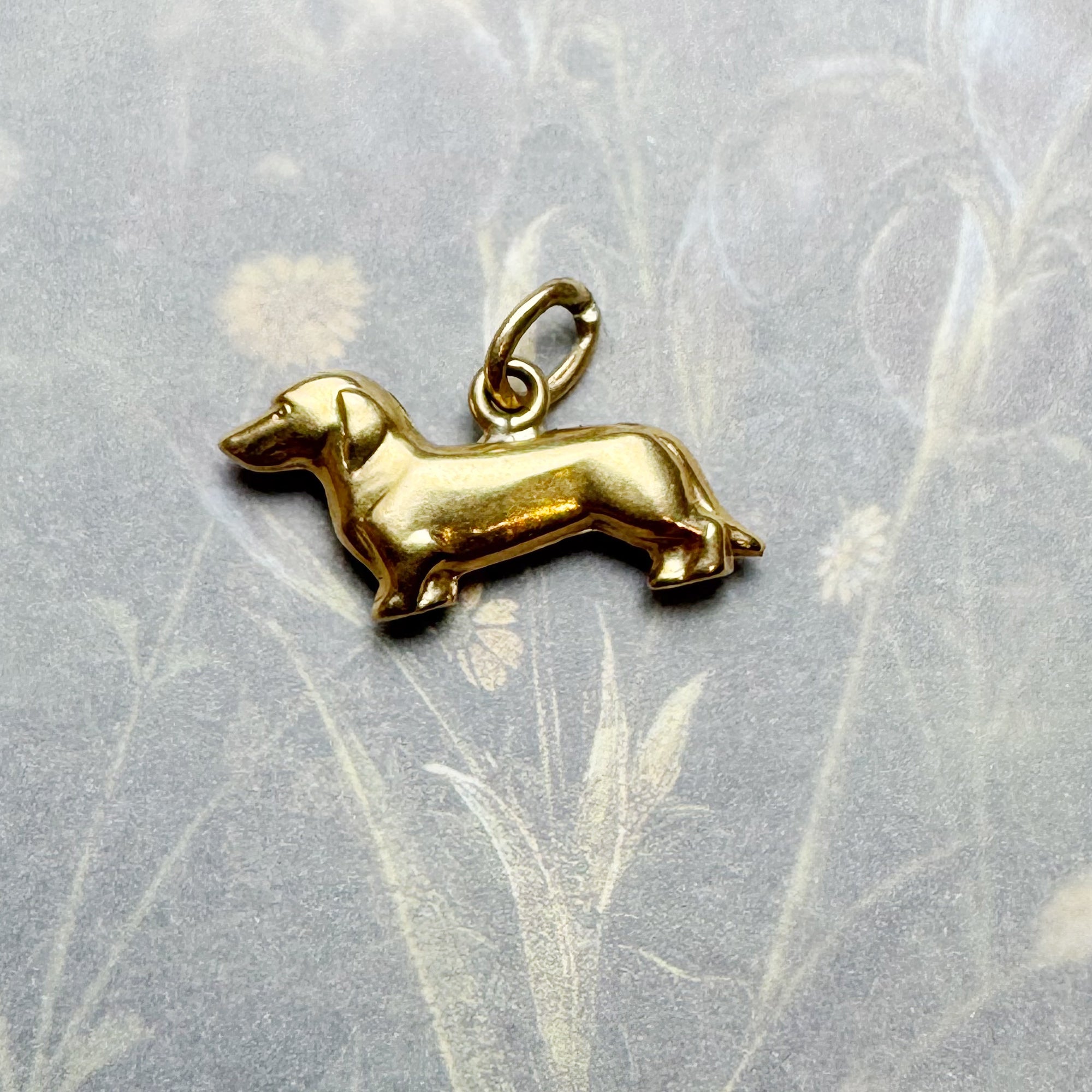 Vintage 18k Gold Dachshund Dog Charm, 18 ct Yellow Gold Dog Pendant, A ...