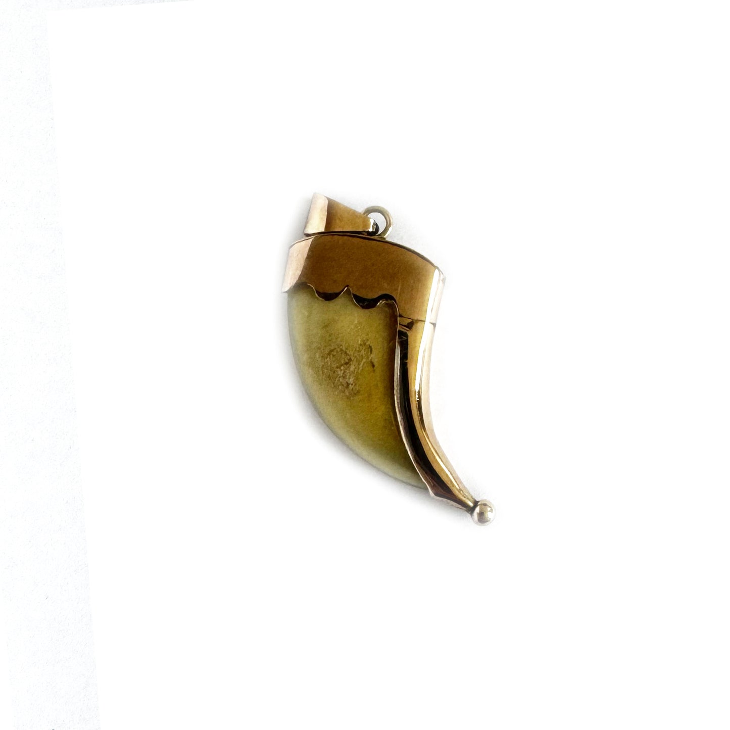 Antique 9K Gold Claw Pendant, 1900s Claw Jewelry, Edwardian Gold Amulet, Animal Talisman, Evil Eye, 9k Gold Tooth Claw Shaped Charm