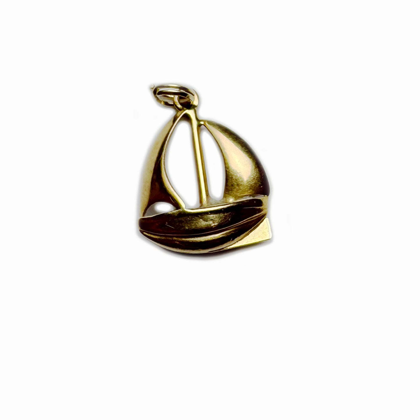 Vintage 18k Gold Boat Charm, 1960s 18ct Gold Yatch Pendant, Sail Boat Pendant, Nautical Charm, Naval Jewelry, Maritime, Sailing Boat