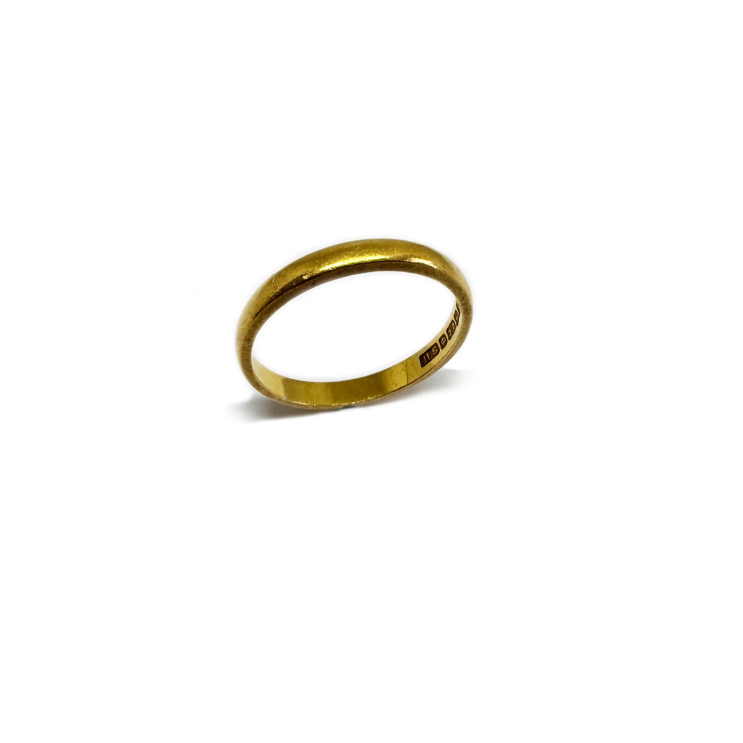 Vintage 22 ct Gold Engagement Ring, Solid 22k Gold Wedding Band, Birmingham Hallmarked, 'Lucky' Ring, Rare Gold Band