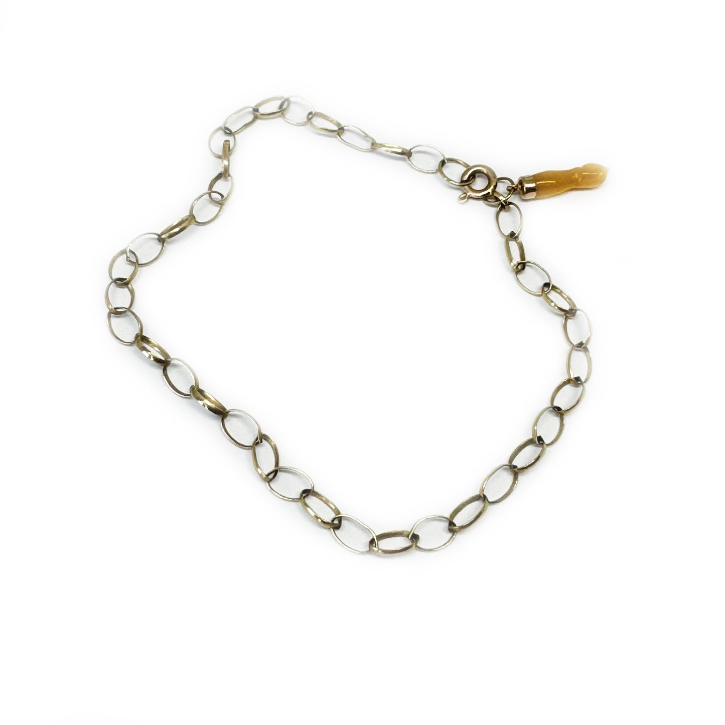 Vintage 9k Gold Bracelet Yellow Figa Charm, Midcentury Charm Bracelet, 9 ct Gold Chain Bracelet, Curb Link Bracelet, Gold Chain, Figa Charm