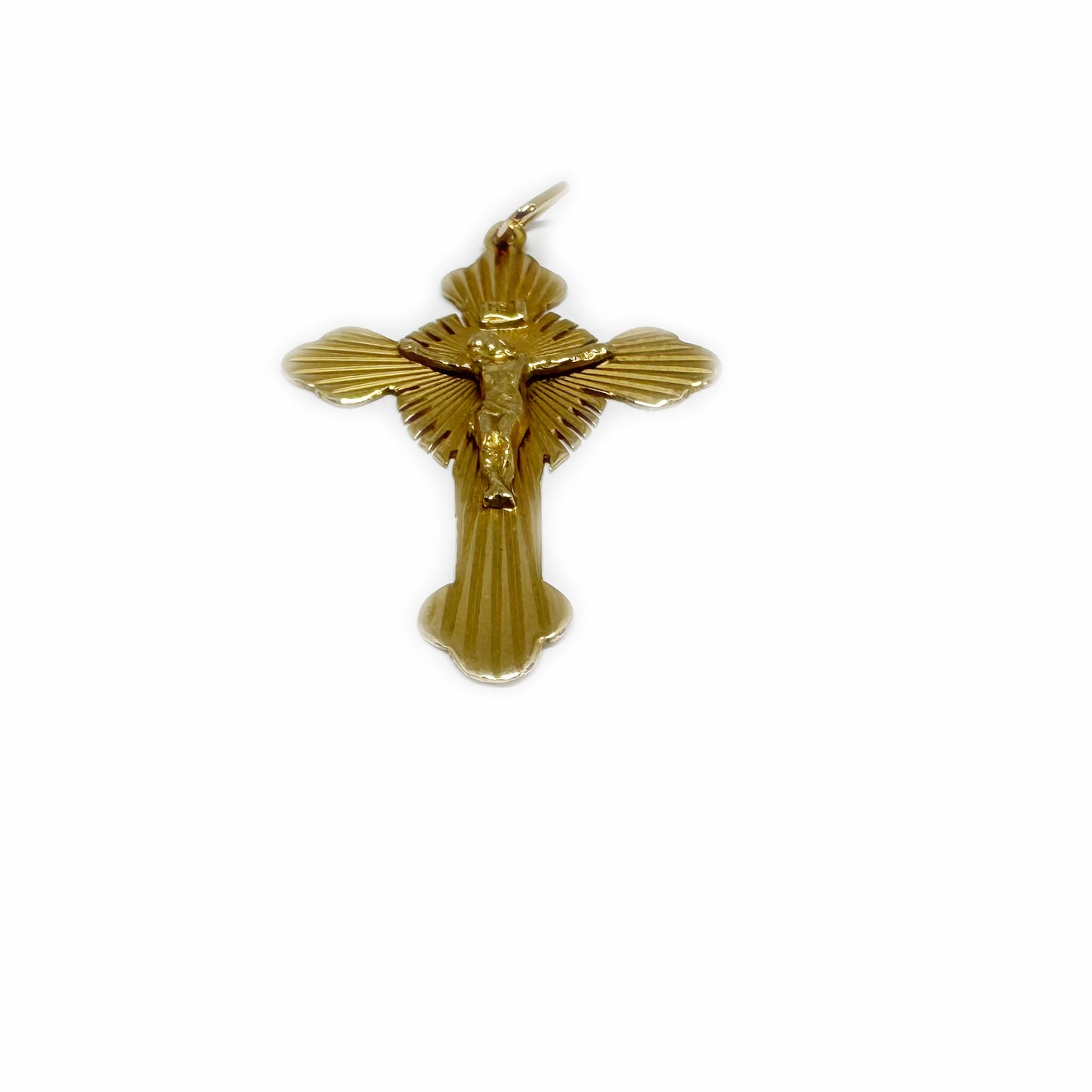 Vintage 18k Gold Cross, 1950s Precious Solid Gold Crucifix, Mid Century, Continental Gold, 18 ct Gold Cross, Cross Pendant, Christ Pendant