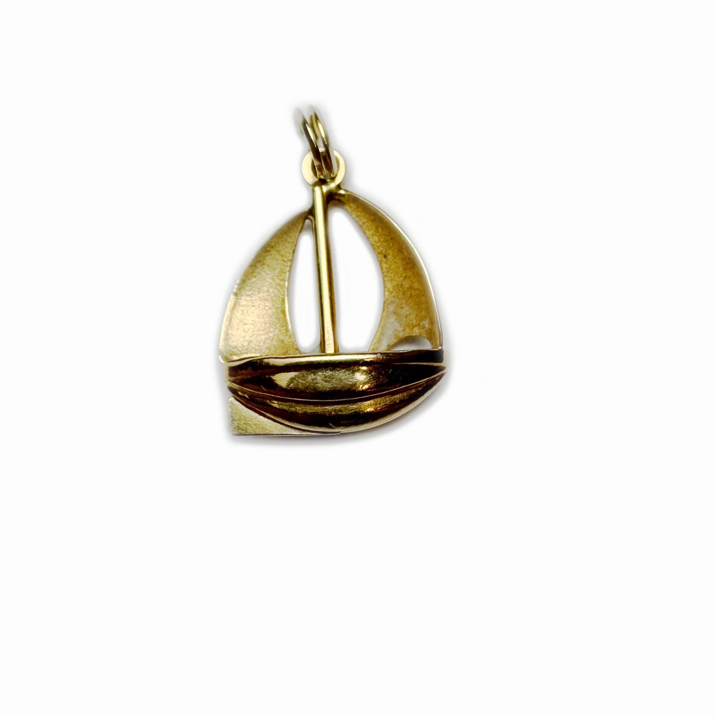 Vintage 18k Gold Boat Charm, 1960s 18ct Gold Yatch Pendant, Sail Boat Pendant, Nautical Charm, Naval Jewelry, Maritime, Sailing Boat