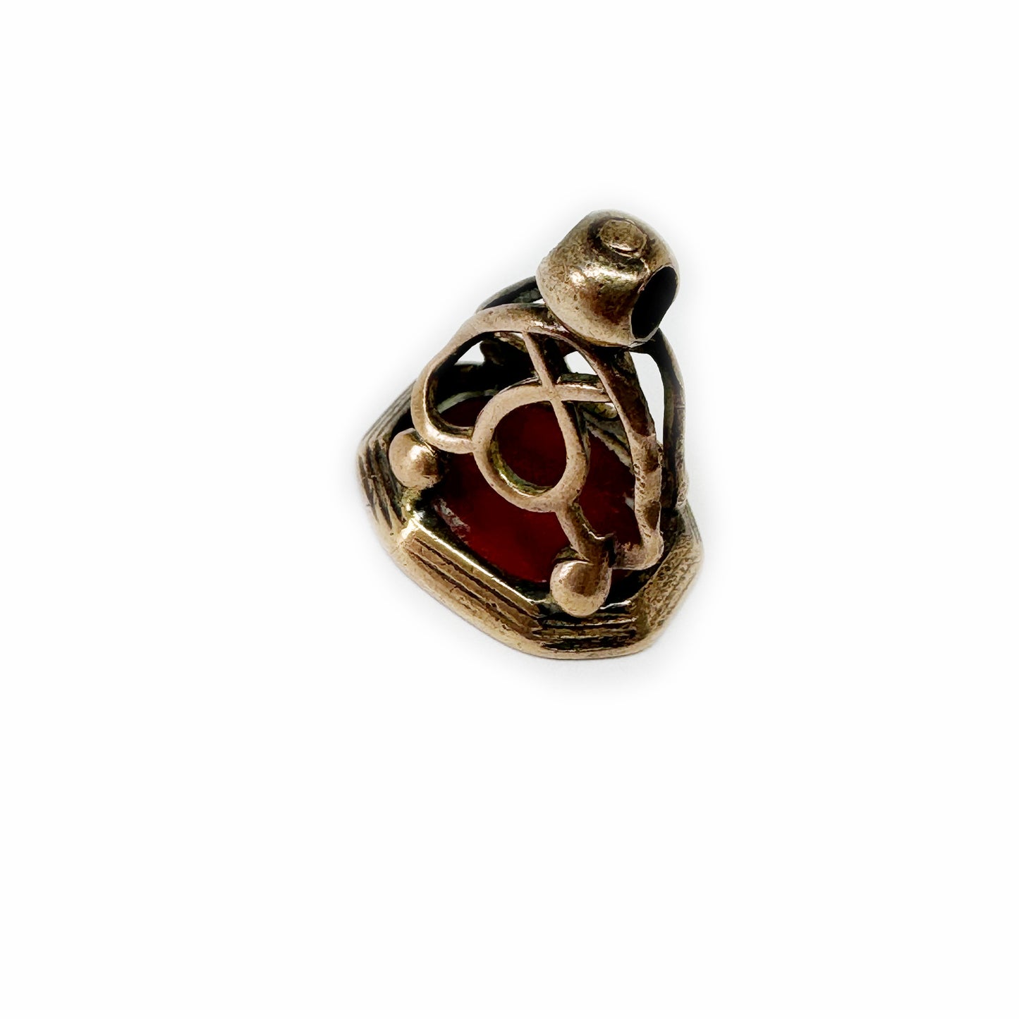 Victorian Carnelian Aristotles Intaglio Fob Seal, Antique Rolled Gold Fob Pendant, Stone Gold Filled Seal, 1800s Gold Cased Ornate Fob Cham