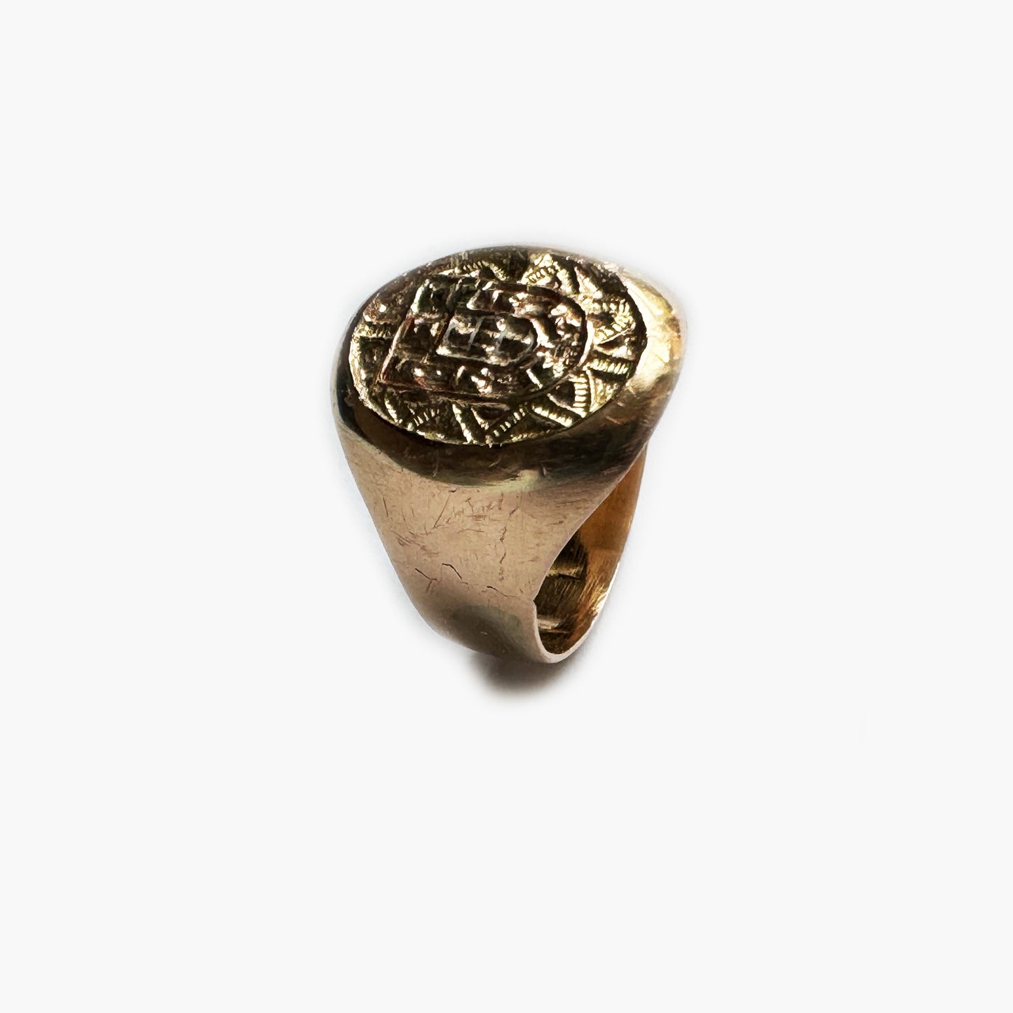 Antique 18k Gold, Heraldic Coat Of Arms, Victorian Signet Ring, Crest Signet Ring, Seal Ring, 18 ct Gold Family Ring, 9 grams of Gold