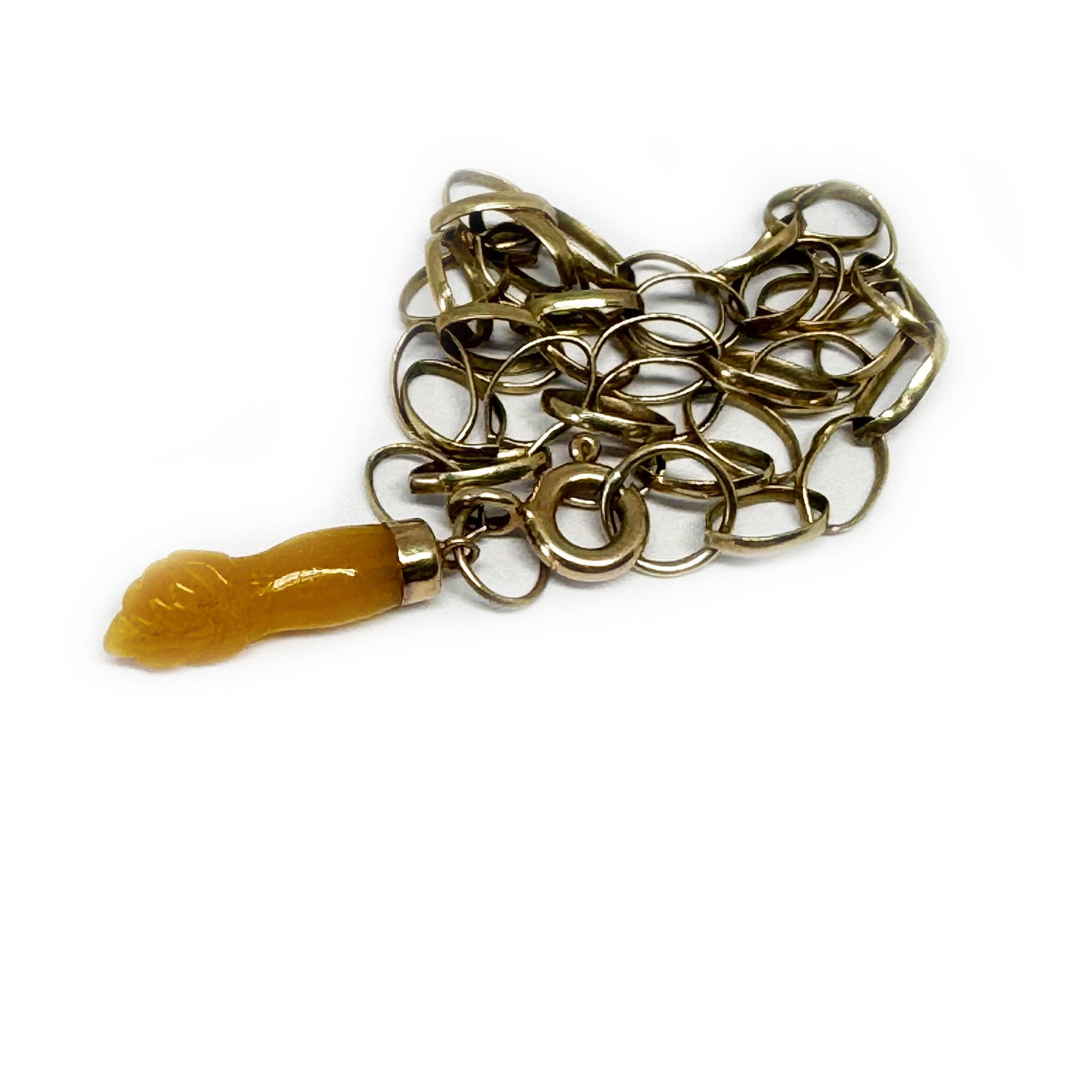 Vintage 9k Gold Bracelet Yellow Figa Charm, Midcentury Charm Bracelet, 9 ct Gold Chain Bracelet, Curb Link Bracelet, Gold Chain, Figa Charm