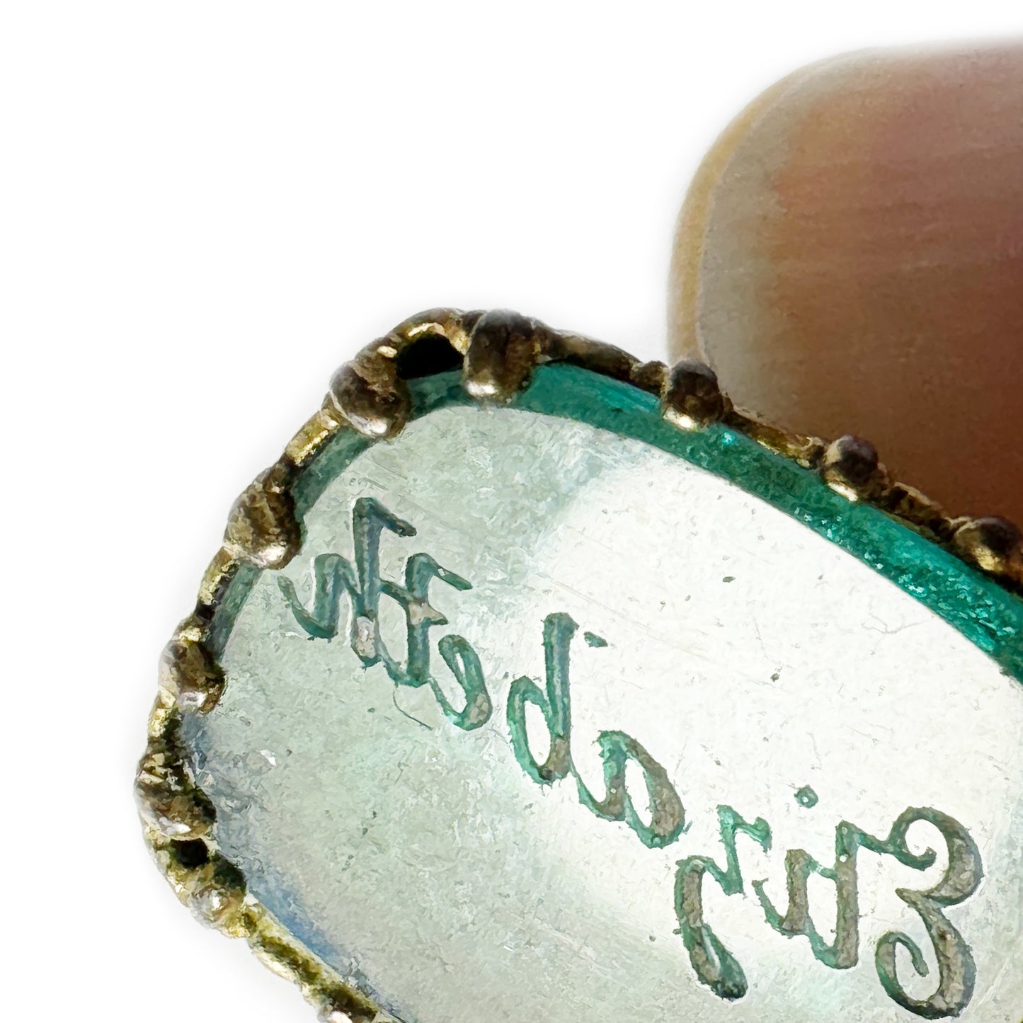 Antique Victorian Fob Seal, Elizabeth Name, Ornate Gilt Intaglio Charm, 19thC Jewellery Pendant, Blue Glass Wax Seal, Vintage Name Seal