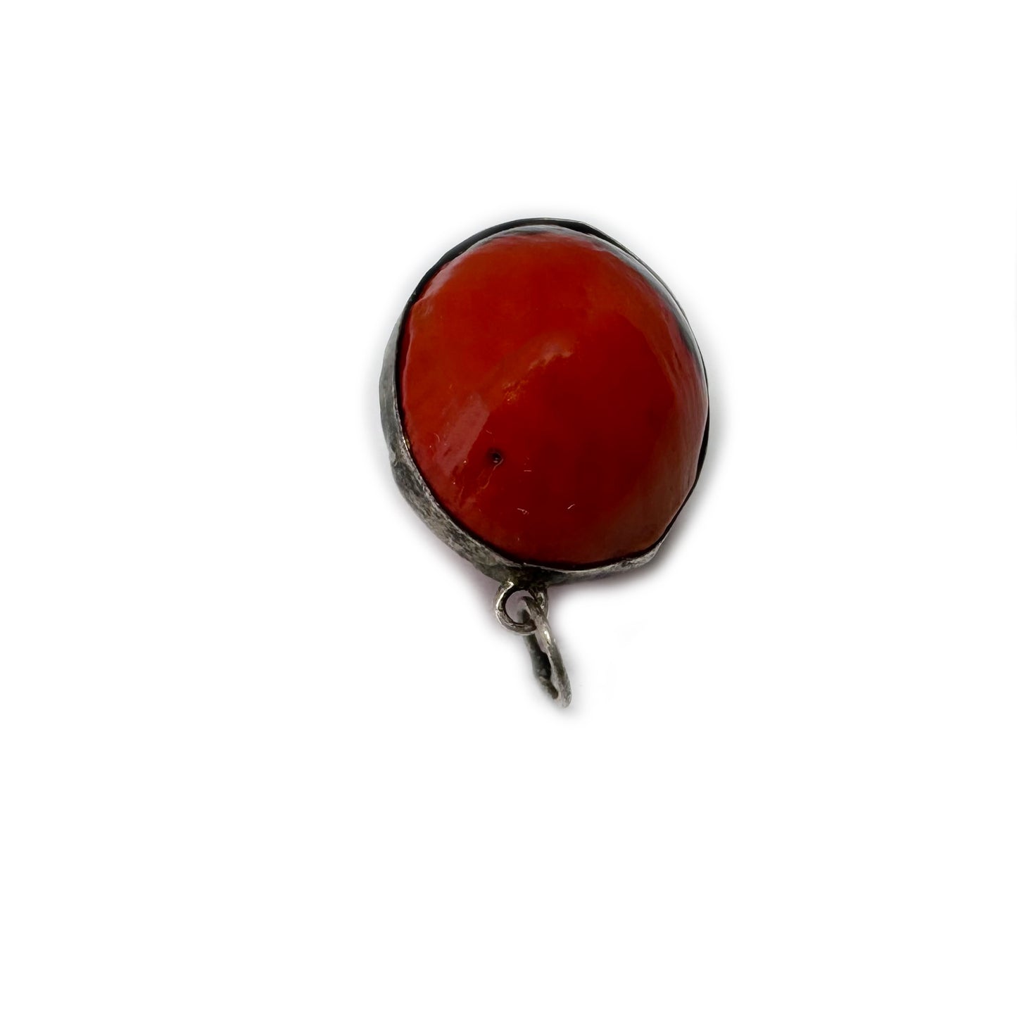 Rare Antique Silver Peruvian Wairuru Seed Charm, 1800s Pendant Good Luck Amulet, Crab Eye, Sailors Valentine, Victorian Lucky Seed