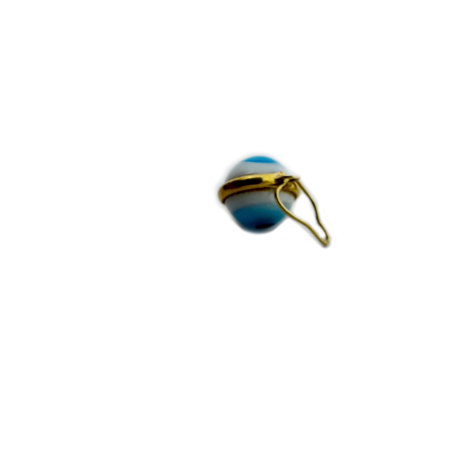 Vintage 18k Gold Evil Eye Charm Pendant, Glass Protection Amulet, 1950s Gold Talisman, Evil Eye Fob for Luck, 18 ct Gold Charm, Amulet