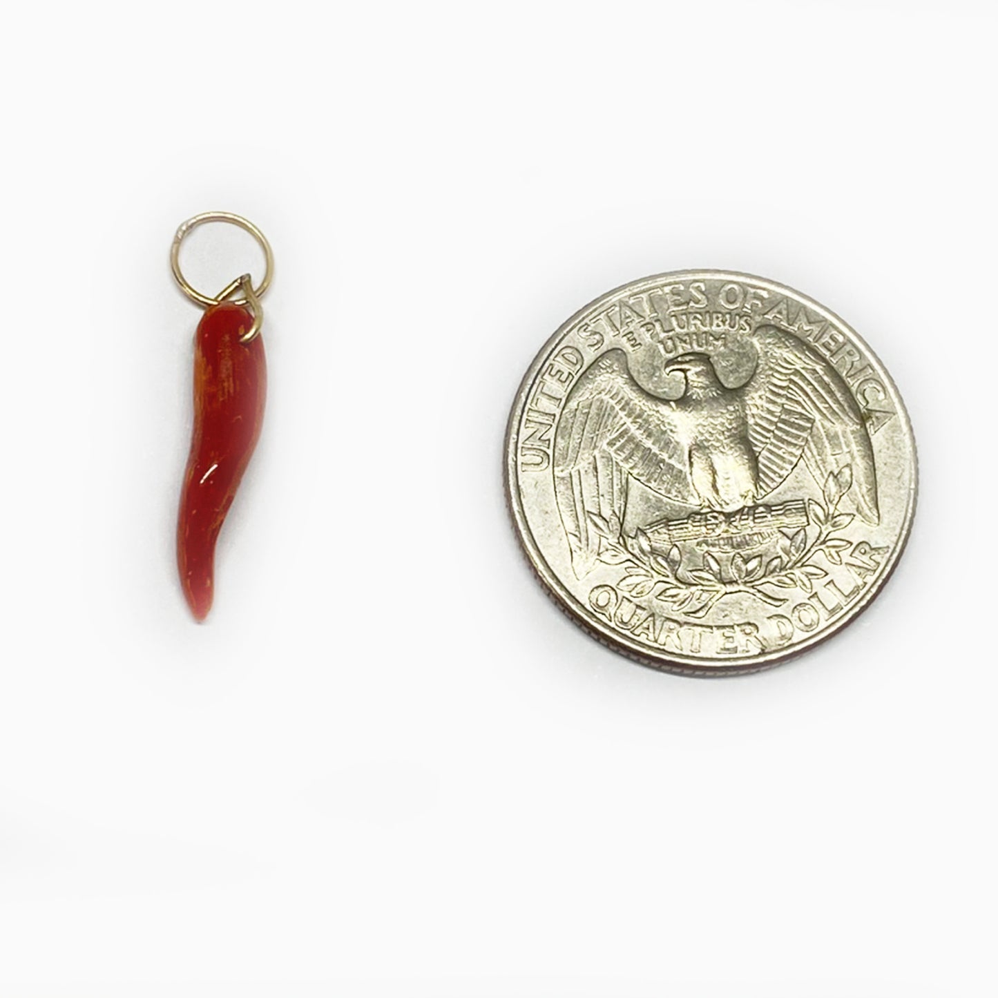 Antique 9k Gold Coral Horn Pendant