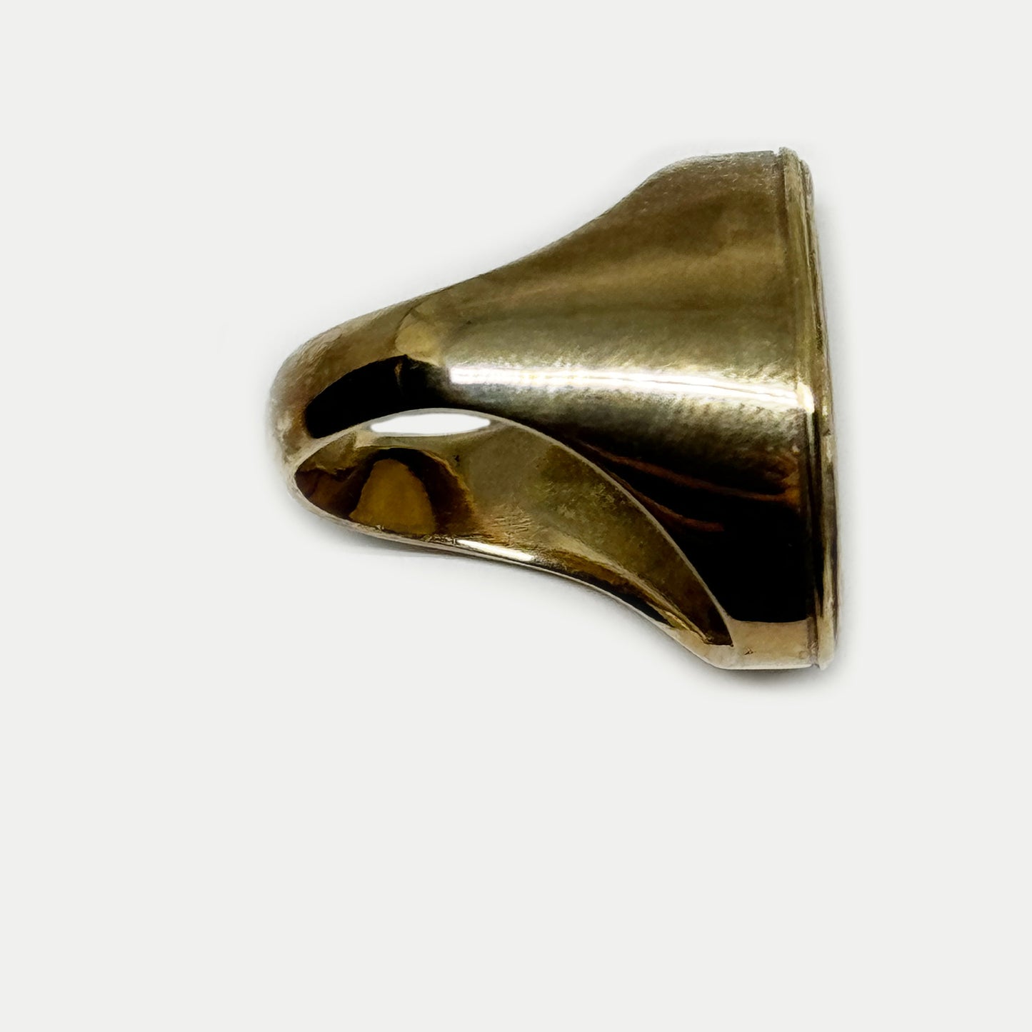 Vintage 9k Gold Chalcedony Intaglio Ring, Coat Of Arms Motto, Signet Ring, Family Crest Signet Ring, Seal Ring, Royalty Ring