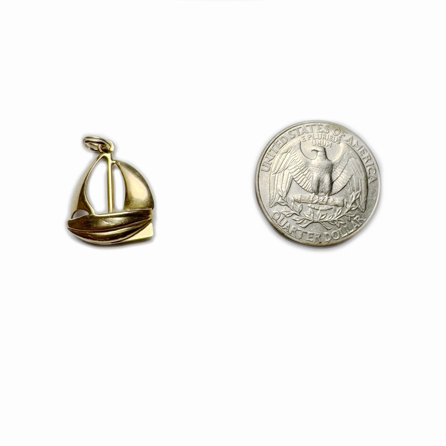 Vintage 18k Gold Boat Charm, 1960s 18ct Gold Yatch Pendant, Sail Boat Pendant, Nautical Charm, Naval Jewelry, Maritime, Sailing Boat