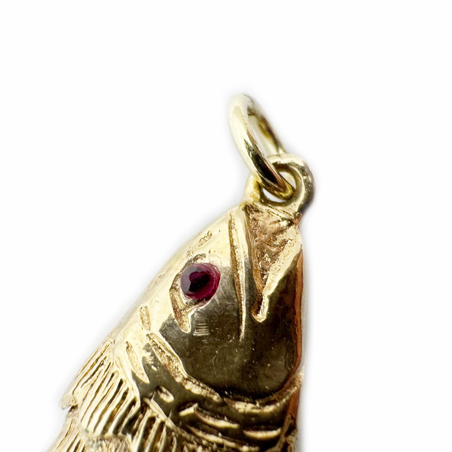 Vintage 9K Gold Fish, Articulated solid 9 ct Gold Fish Pendant, Animal Charm Pendant, Marine Pendant, 9 ct Fish Jewellery Charm, 7.5 Grams