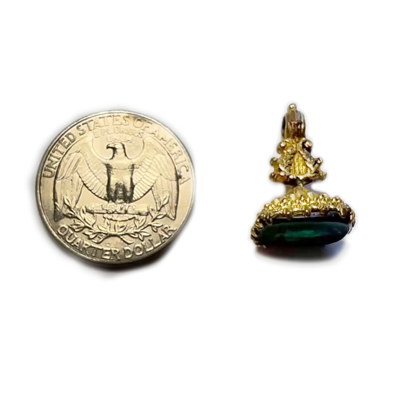 Antique Victorian Fob Seal, Elizabeth Name, Ornate Gilt Intaglio Charm, 19thC Jewellery Pendant, Blue Glass Wax Seal, Vintage Name Seal