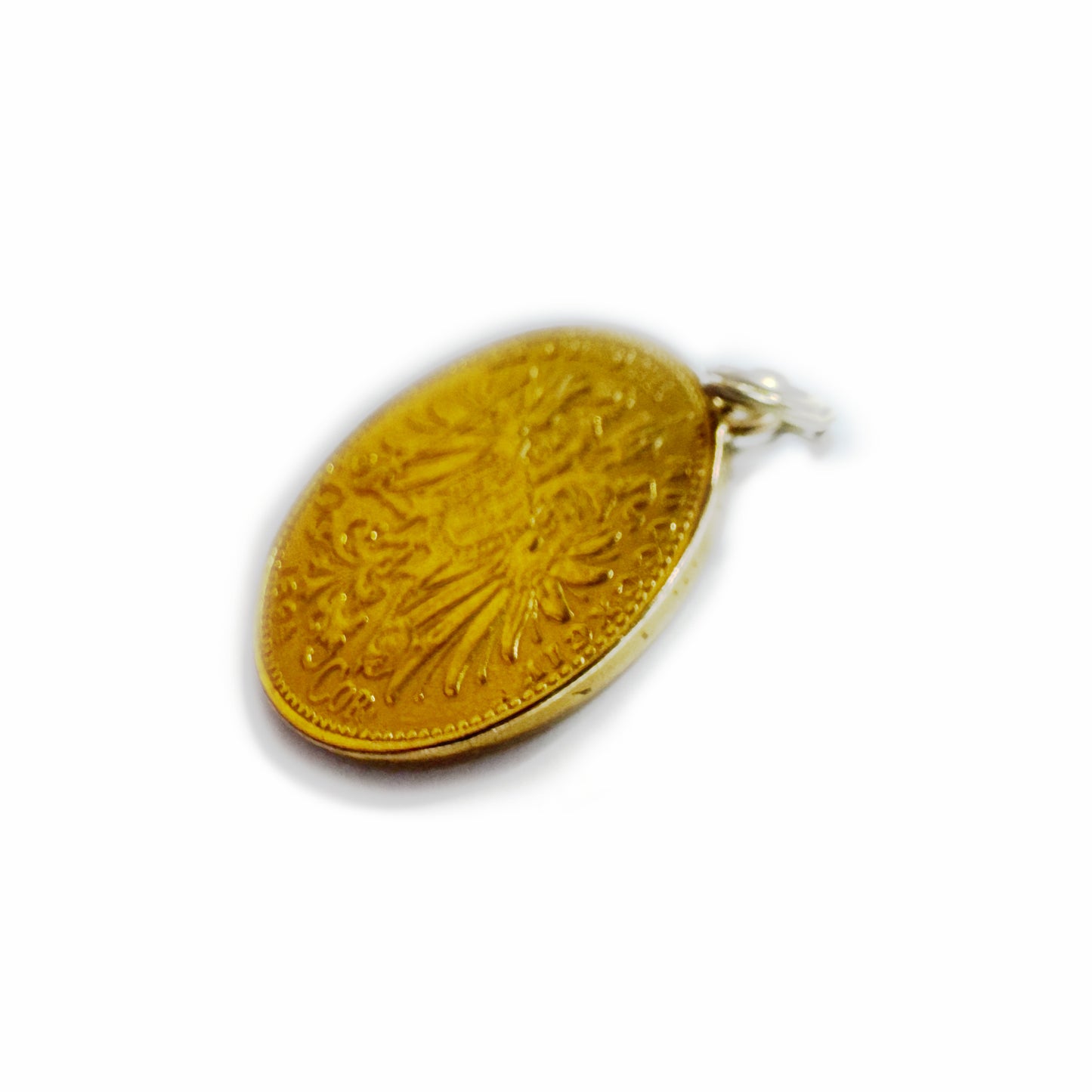 Antique 21k Solid Gold Austro-Hungarian 20 Corona Charm, 21 ct Coin Pendant, Austria 1894 Gold Coin Charm, Gold 6.9 grams
