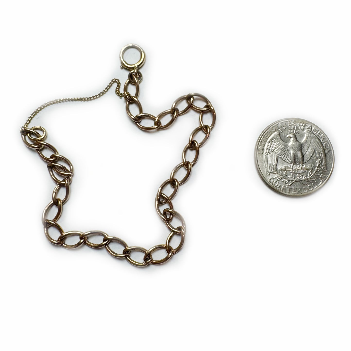 Vintage 9k Rose Gold Bracelet, Midcentury Charm Bracelet, 9ct Gold Chain Bracelet, Curb Link Bracelet, Hallmarked 9 375, Gold Chain Bracelet