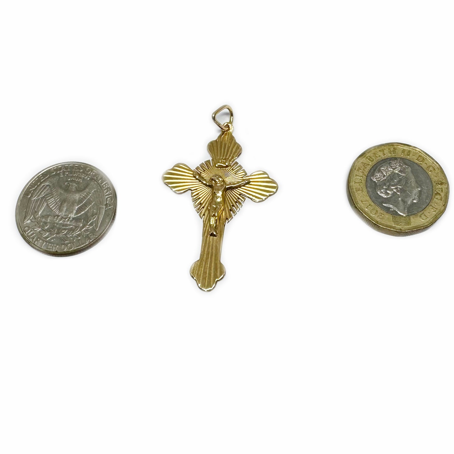 Vintage 18k Gold Cross, 1950s Precious Solid Gold Crucifix, Mid Century, Continental Gold, 18 ct Gold Cross, Cross Pendant, Christ Pendant