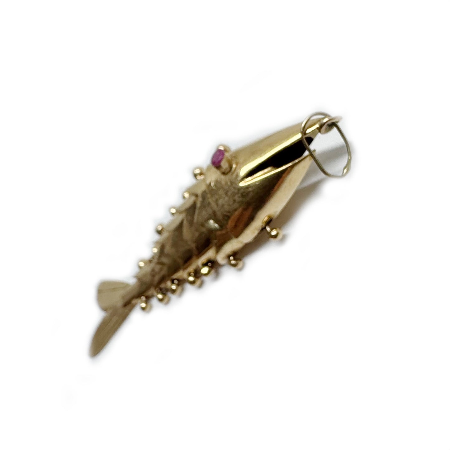 Vintage 14K Gold Fish, Articulated Fish Pendant, Antique Charm, Flexible Fish Pendant, 14 ct Gold Fish, Marine Animal Jewelry, Mid Century