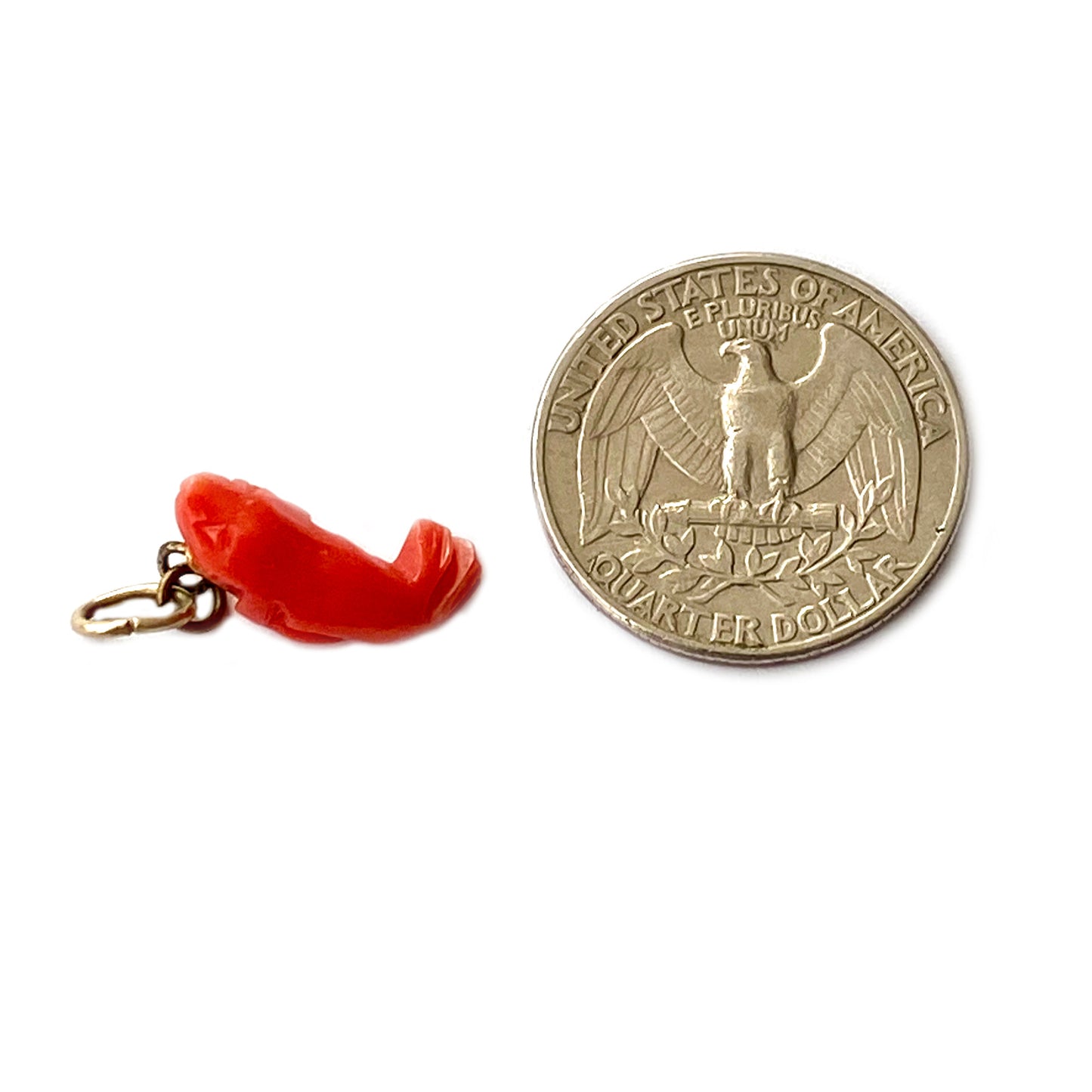 Antique Coral Animal Sea Lion Victorian Pendant