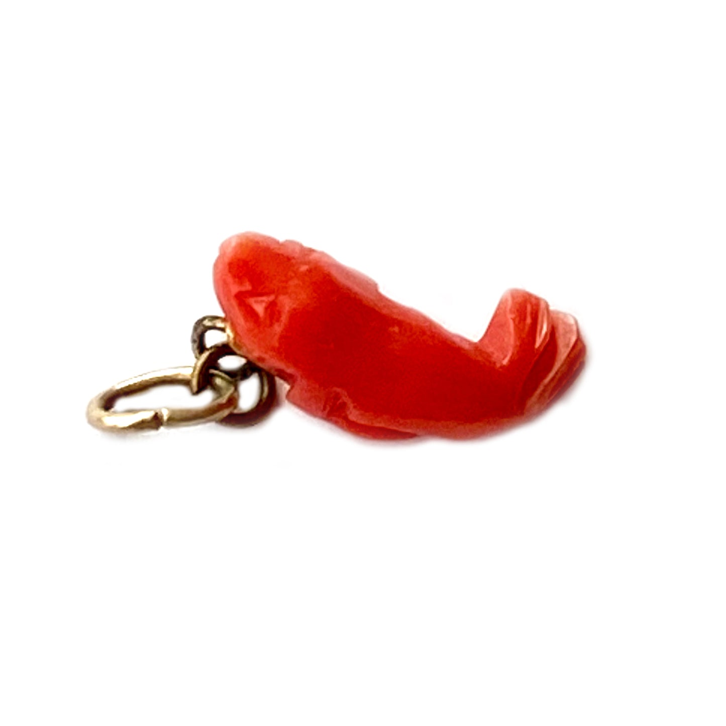 Antique Coral Animal Sea Lion Victorian Pendant