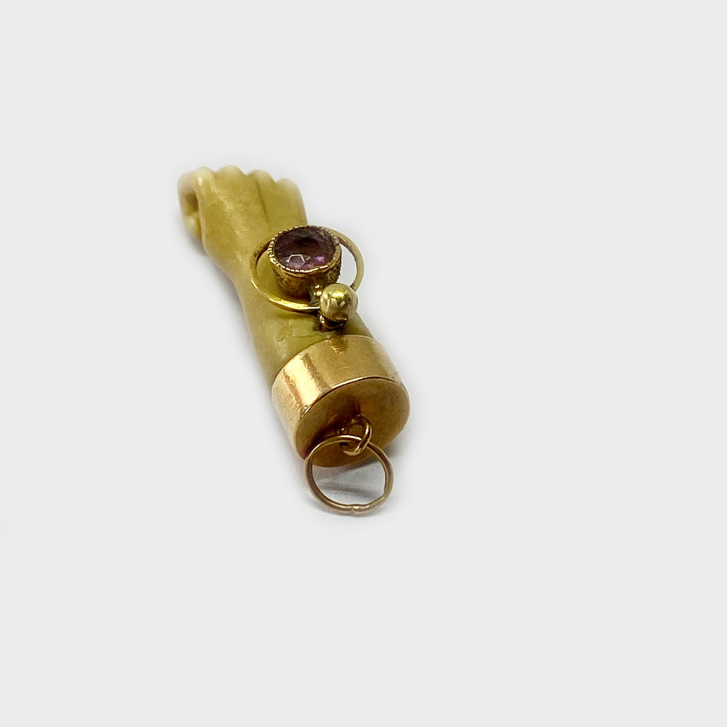 Vintage 14K Gold Resin Bone Tone Figa Charm