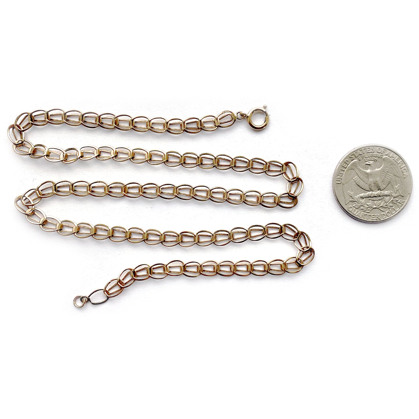 Vintage 9k Gold Chain, 1970s Chain Necklace