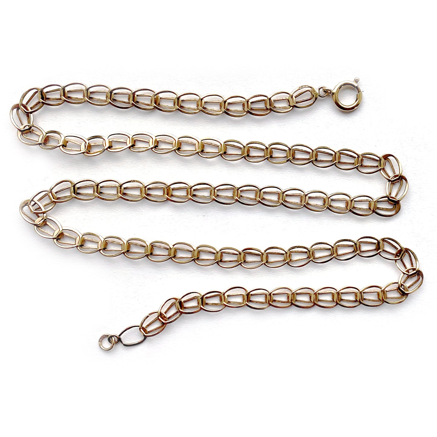 Vintage 9k Gold Chain, 1970s Chain Necklace