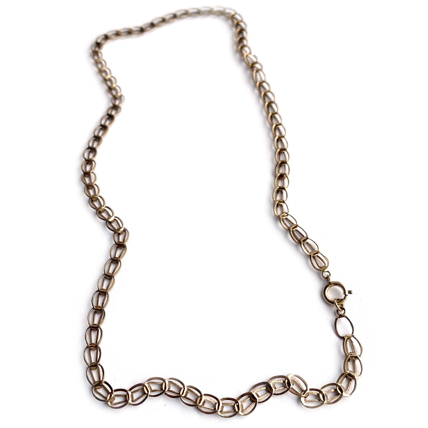Vintage 9k Gold Chain, 1970s Chain Necklace