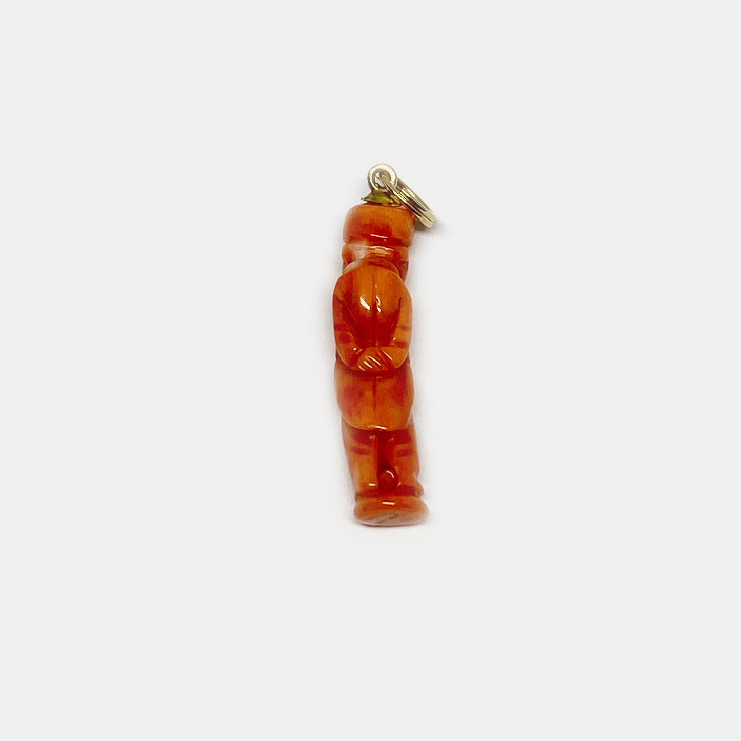 Victorian 9k Gold Coral Il Gobbo Antique Lucky Pendant - 0624