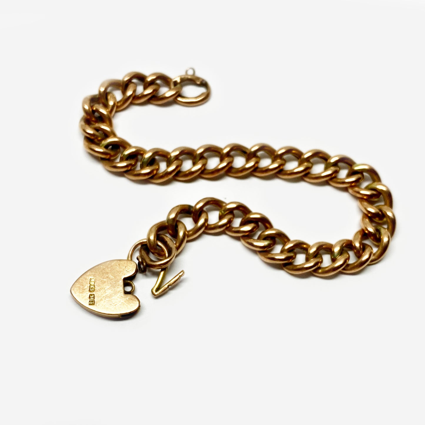 Antique 9k Rose Gold Curb Link Bracelet