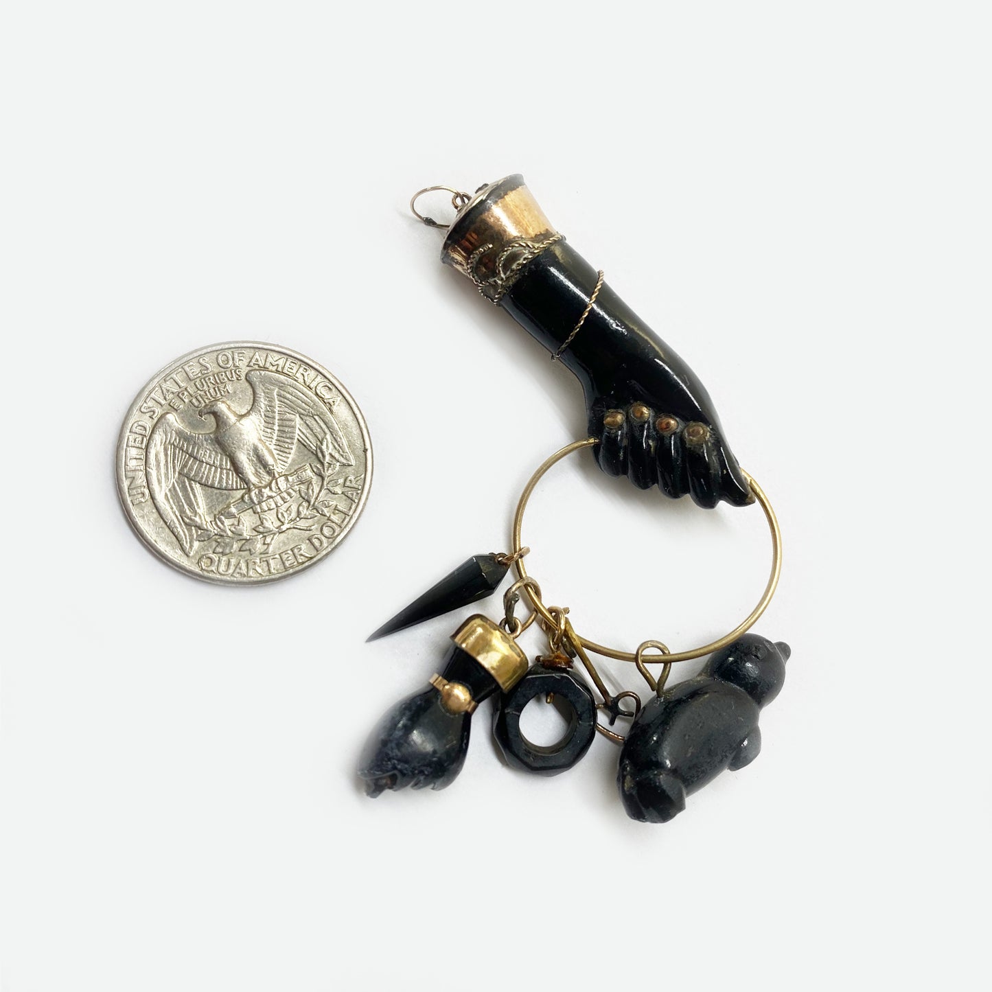 Vintage 1930/40s Black Resin Figa Charm