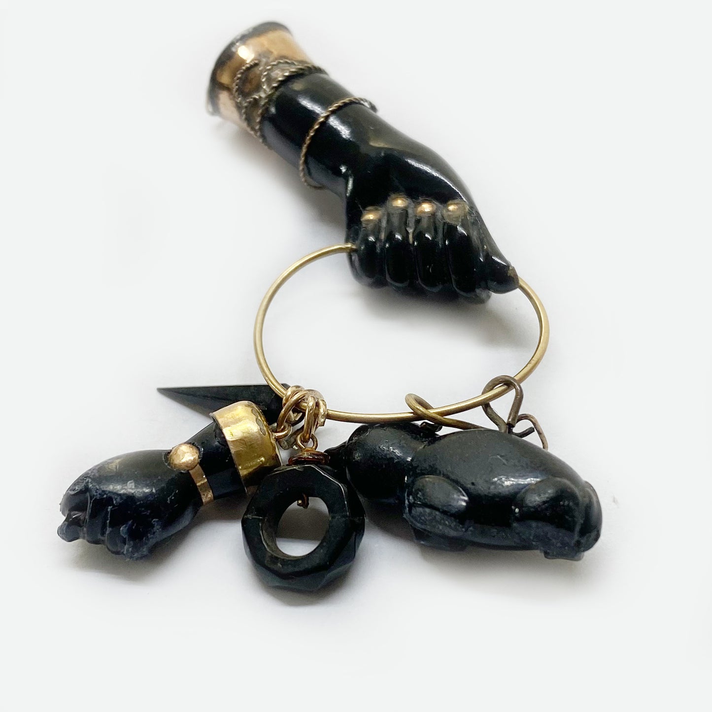 Vintage 1930/40s Black Resin Figa Charm