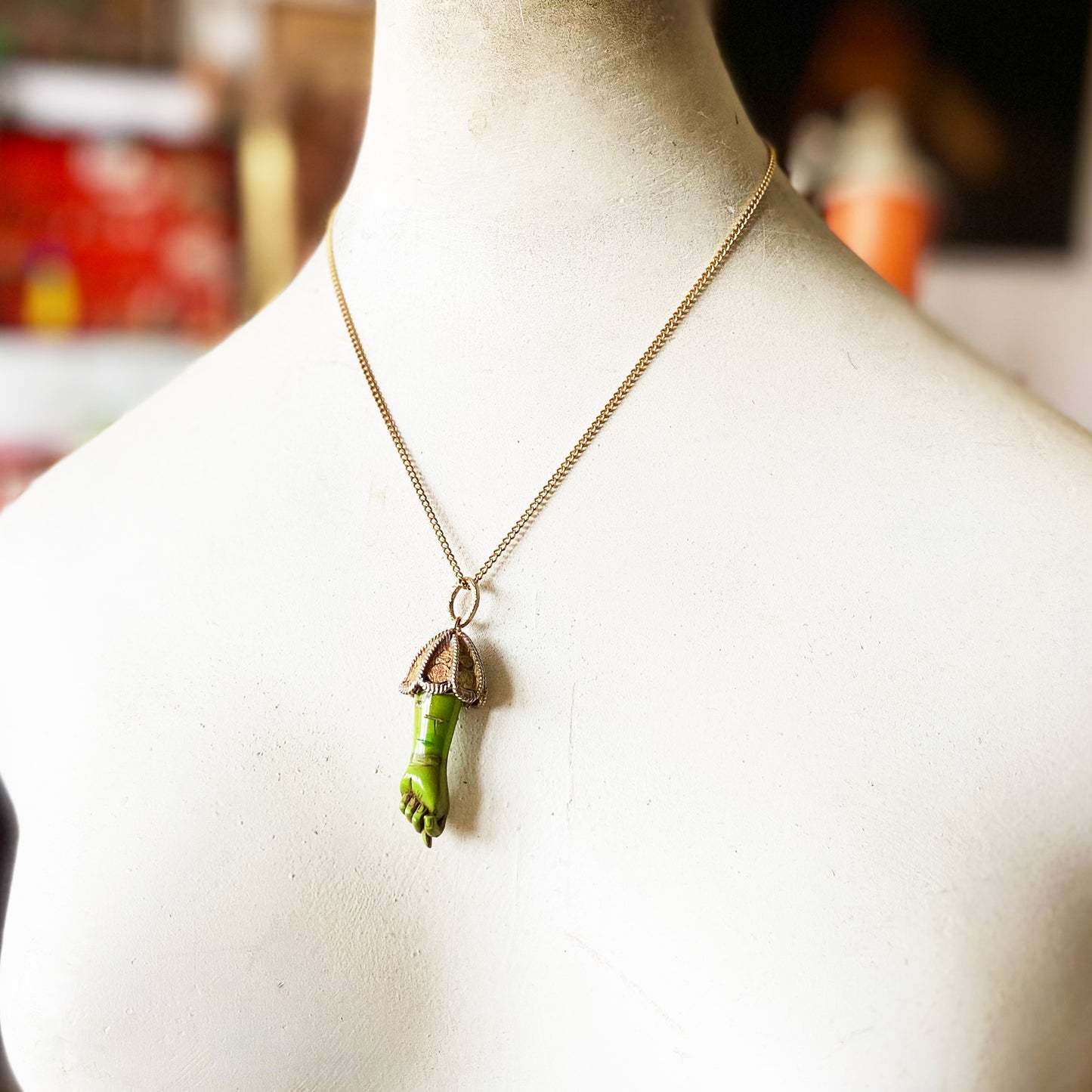 Vintage Green Figa 1960's Resin Figa Charm