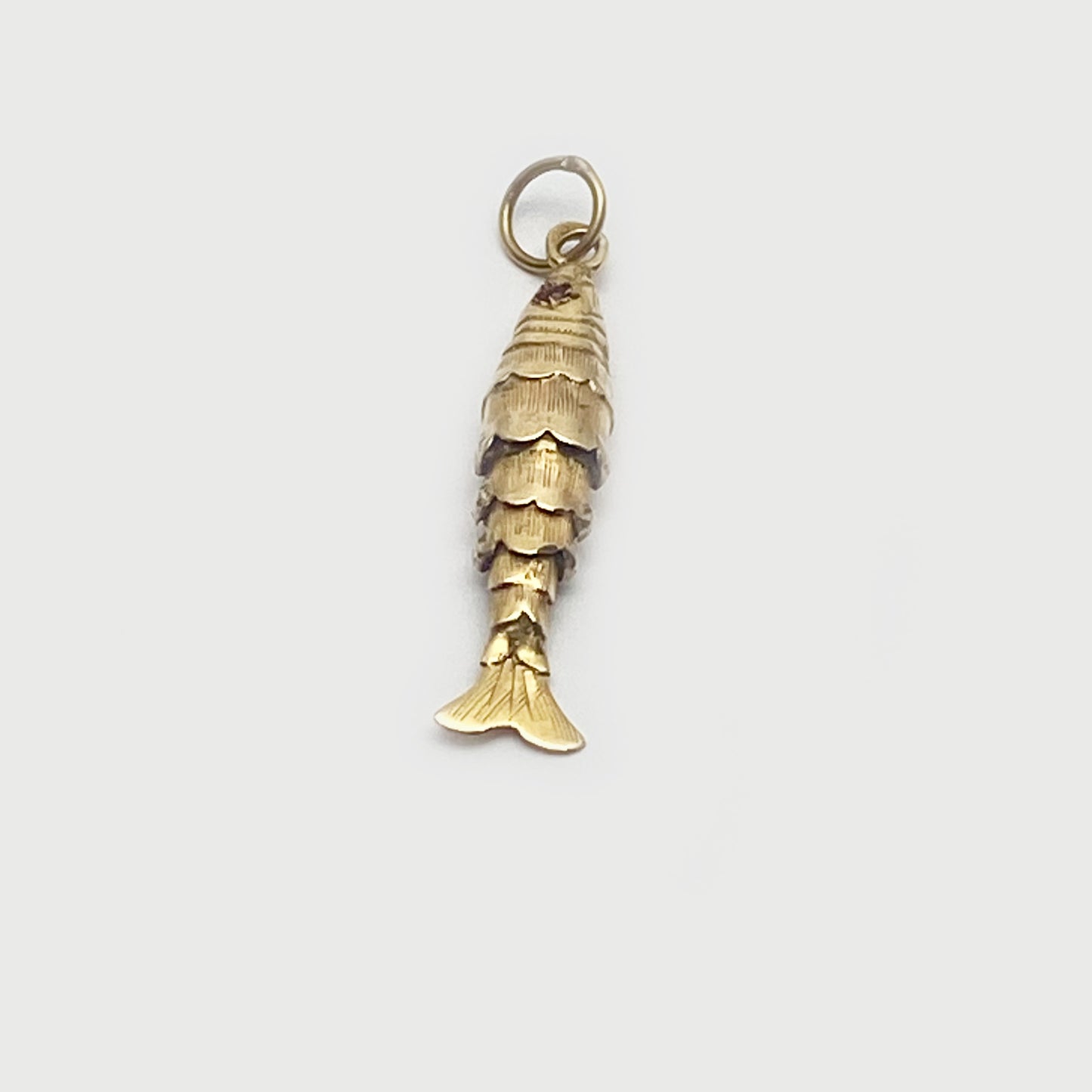 Solid 18K Gold Fish, Articulated Gold Fish Pendant