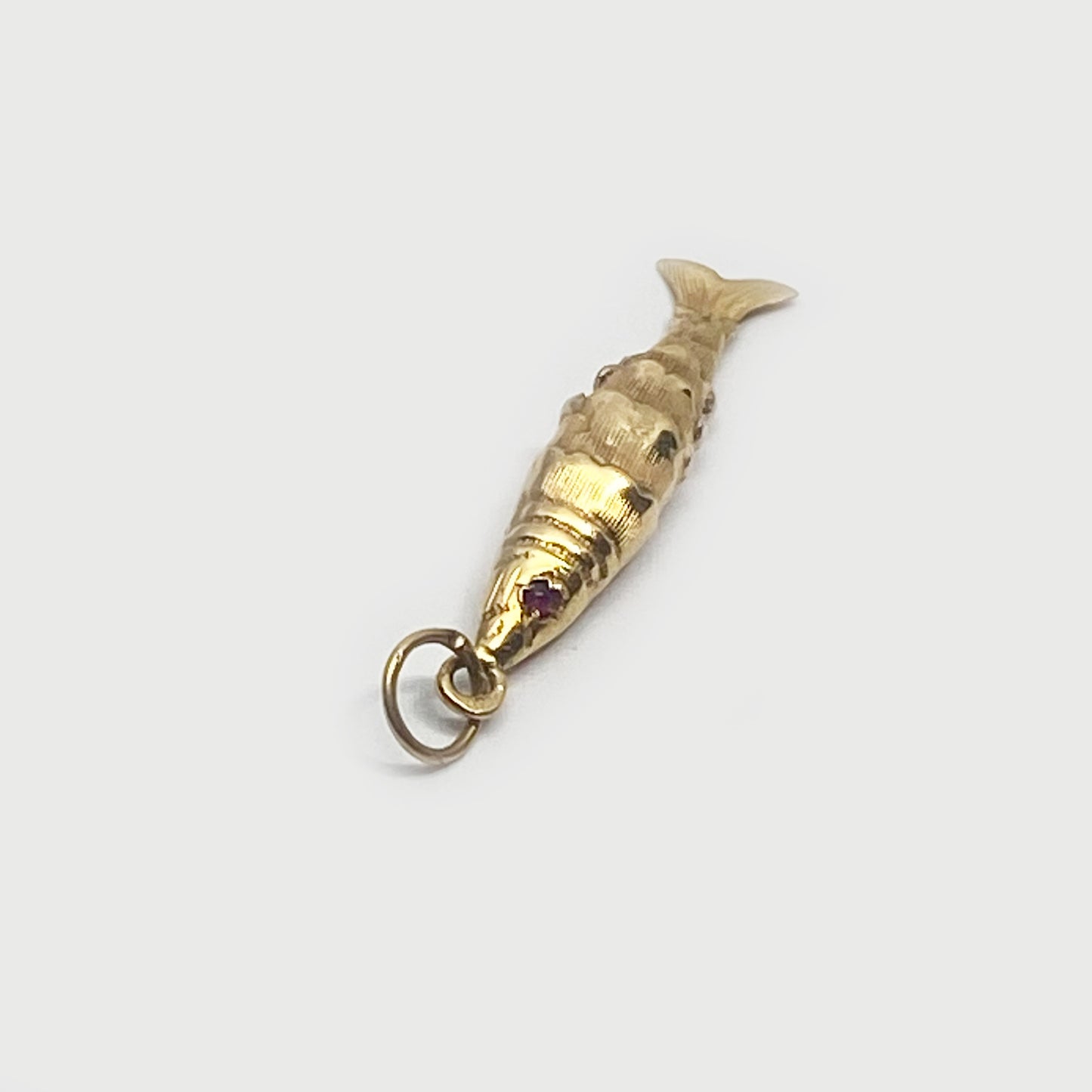 Solid 18K Gold Fish, Articulated Gold Fish Pendant