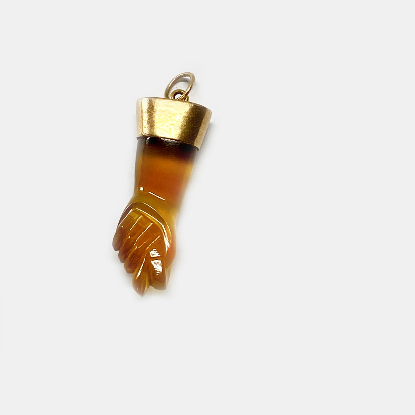 Vintage 14k Gold Carnelian - Agate Figa Charm
