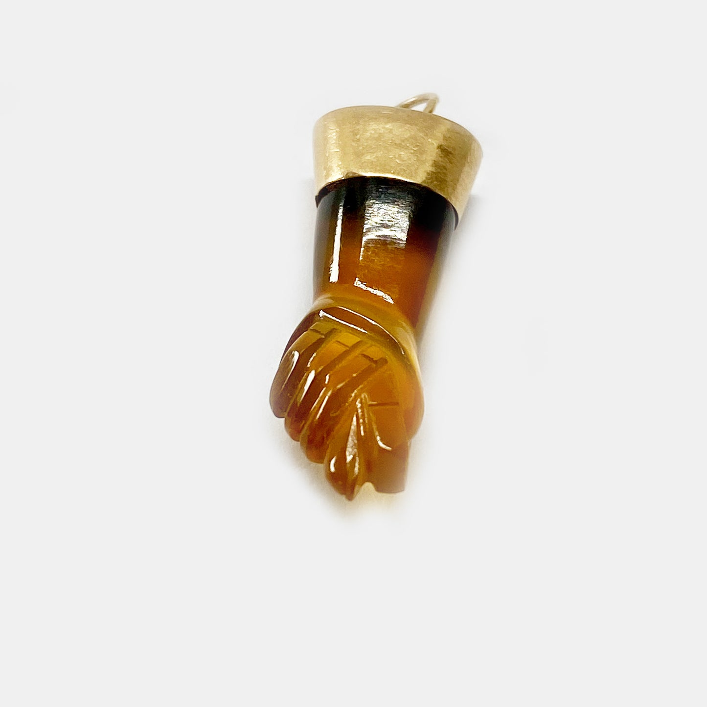 Vintage 14k Gold Carnelian - Agate Figa Charm
